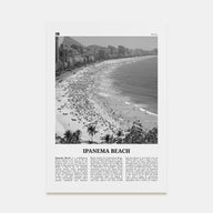 Ipanema Beach Travel B&W Poster