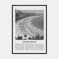 Ipanema Beach Travel B&W Poster