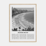 Ipanema Beach Travel B&W Poster