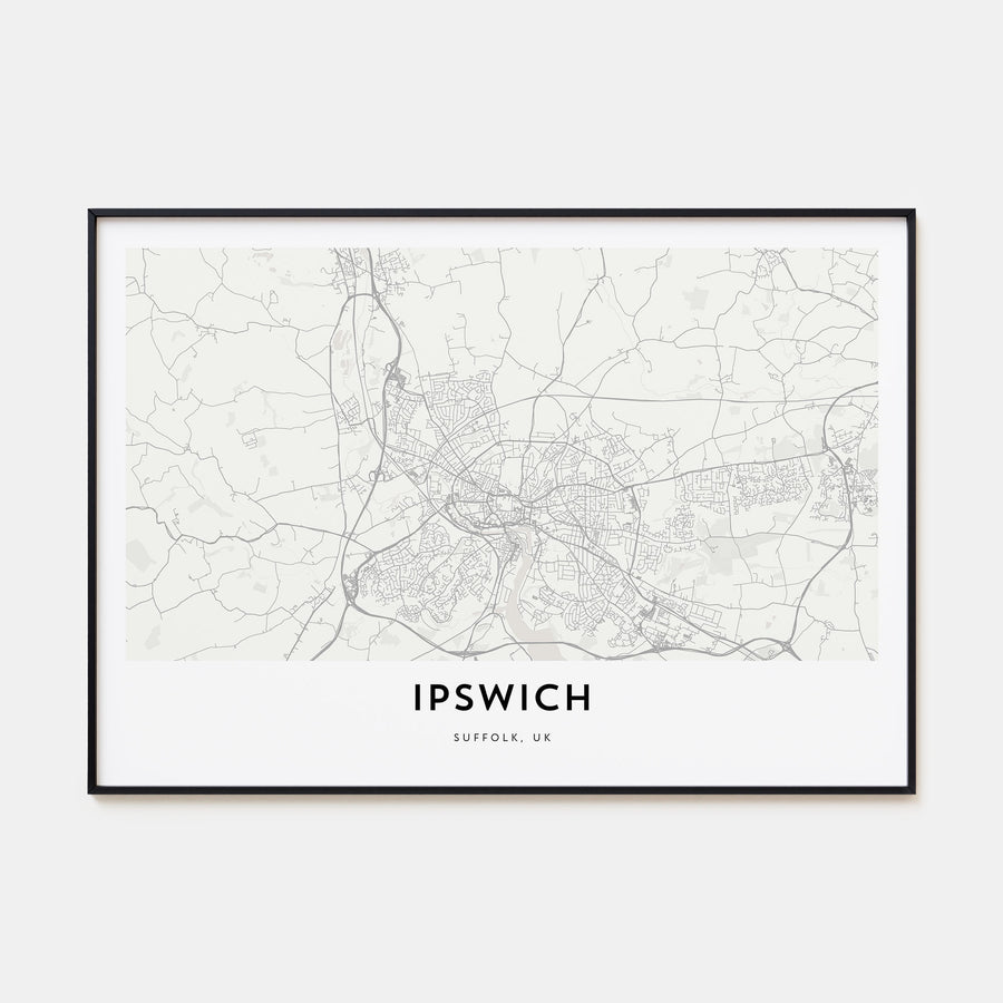 Ipswich Map Landscape Poster