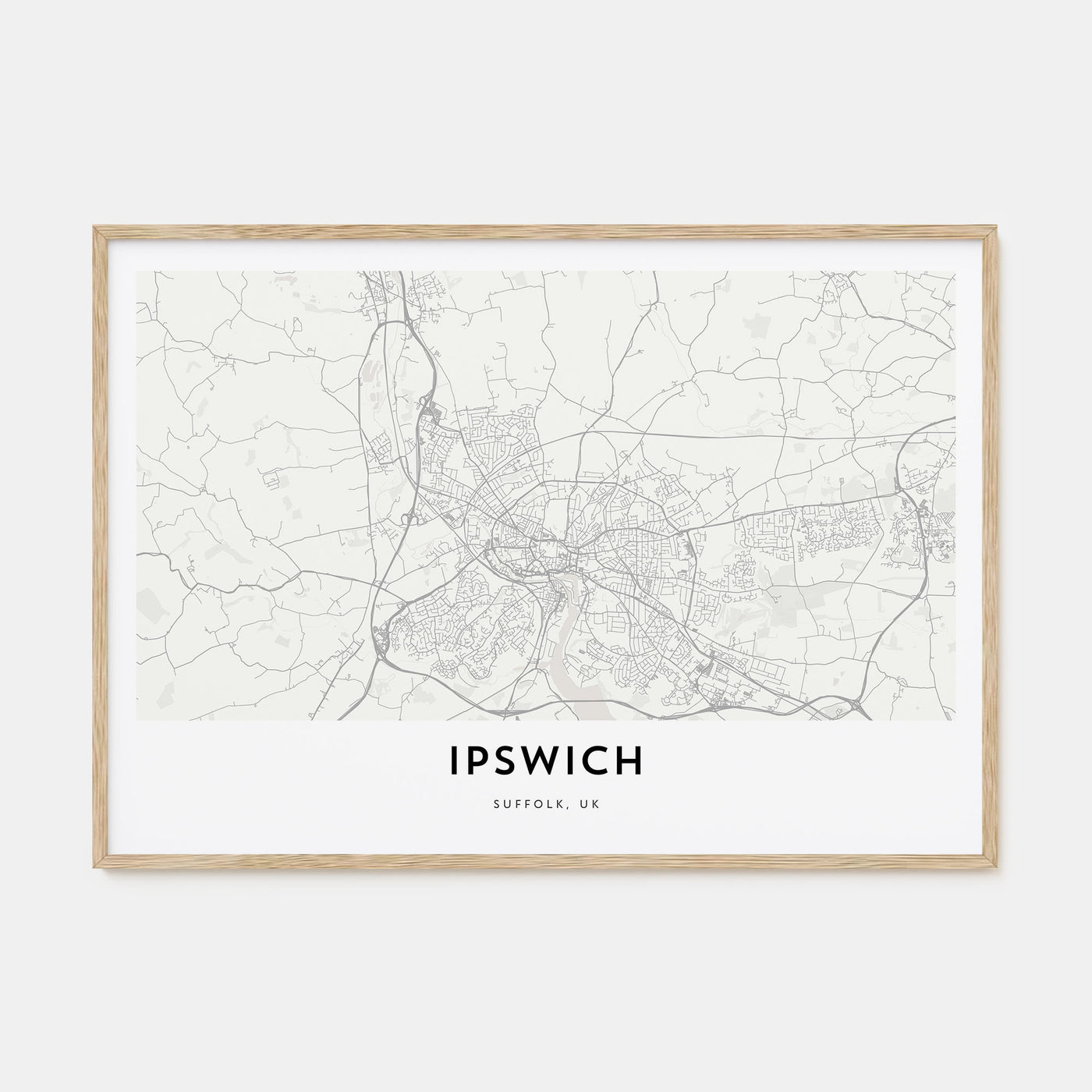 Ipswich Map Landscape Poster