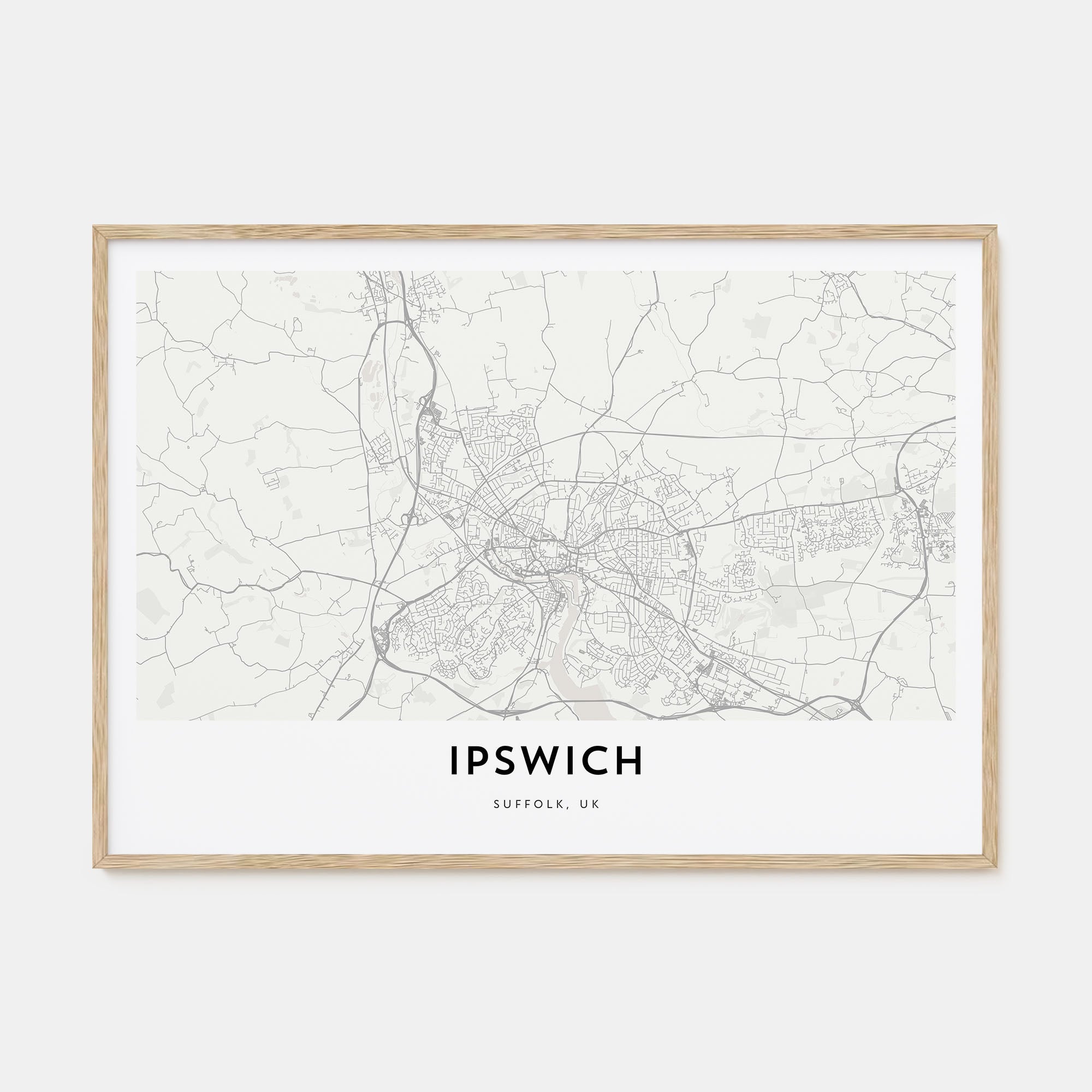 Ipswich Map Landscape Poster
