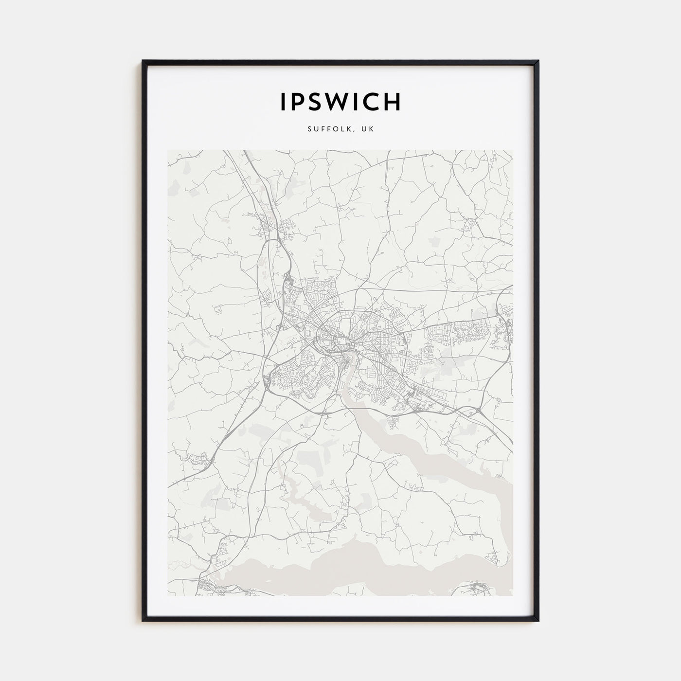 Ipswich Map Portrait Poster