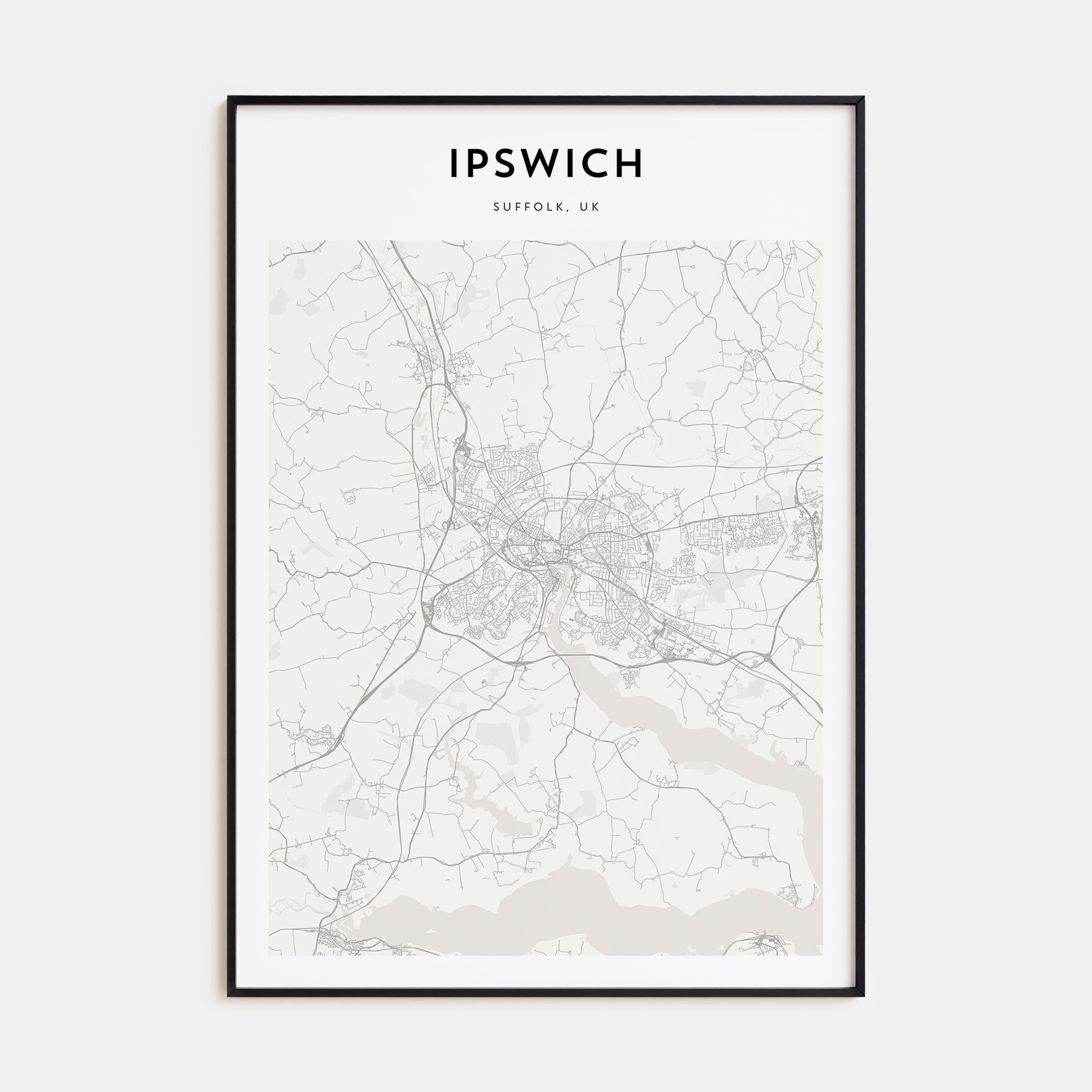 Ipswich Map Portrait Poster