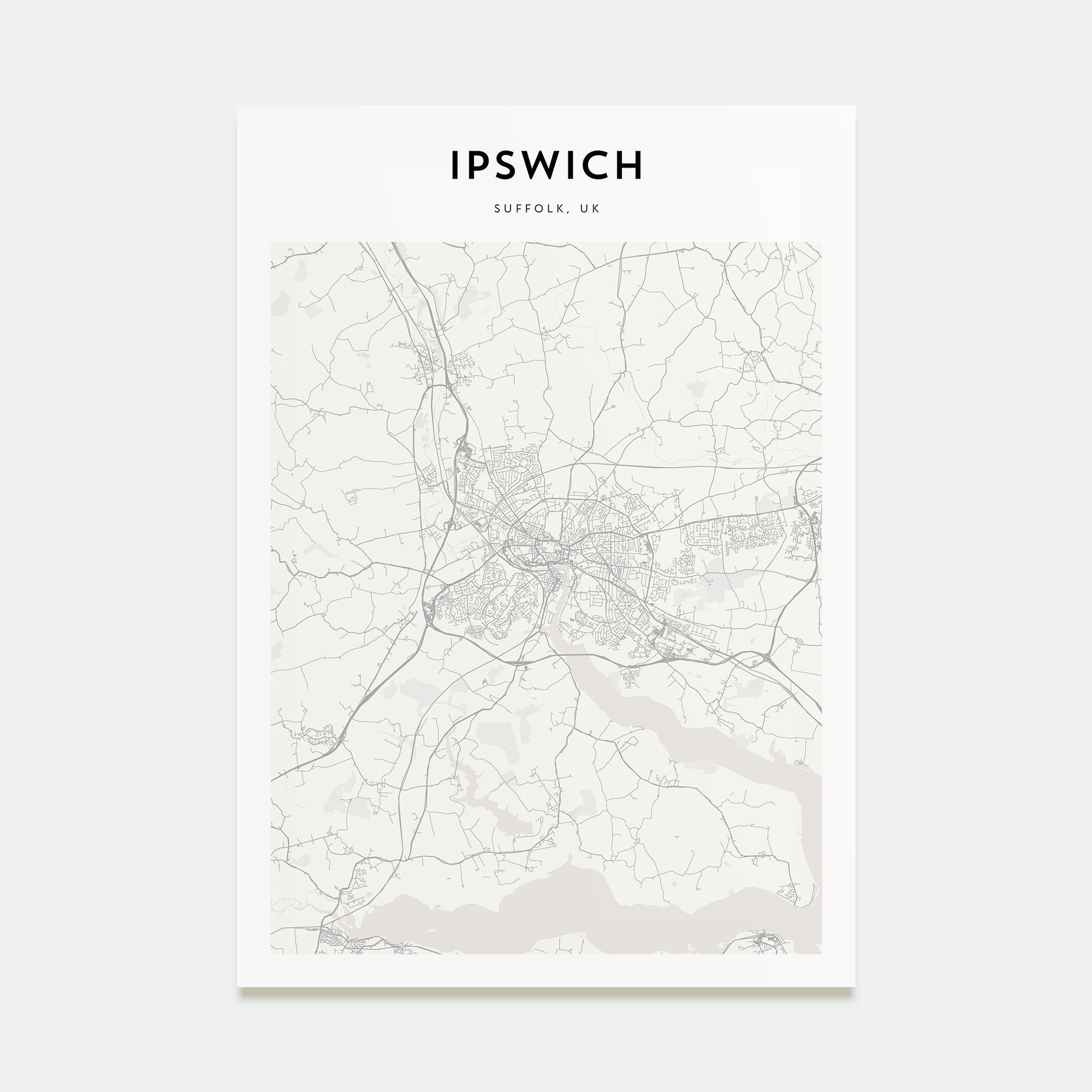 Ipswich Map Portrait Poster
