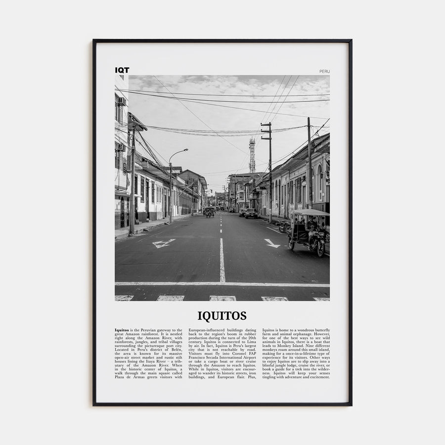 Iquitos Travel B&W Poster