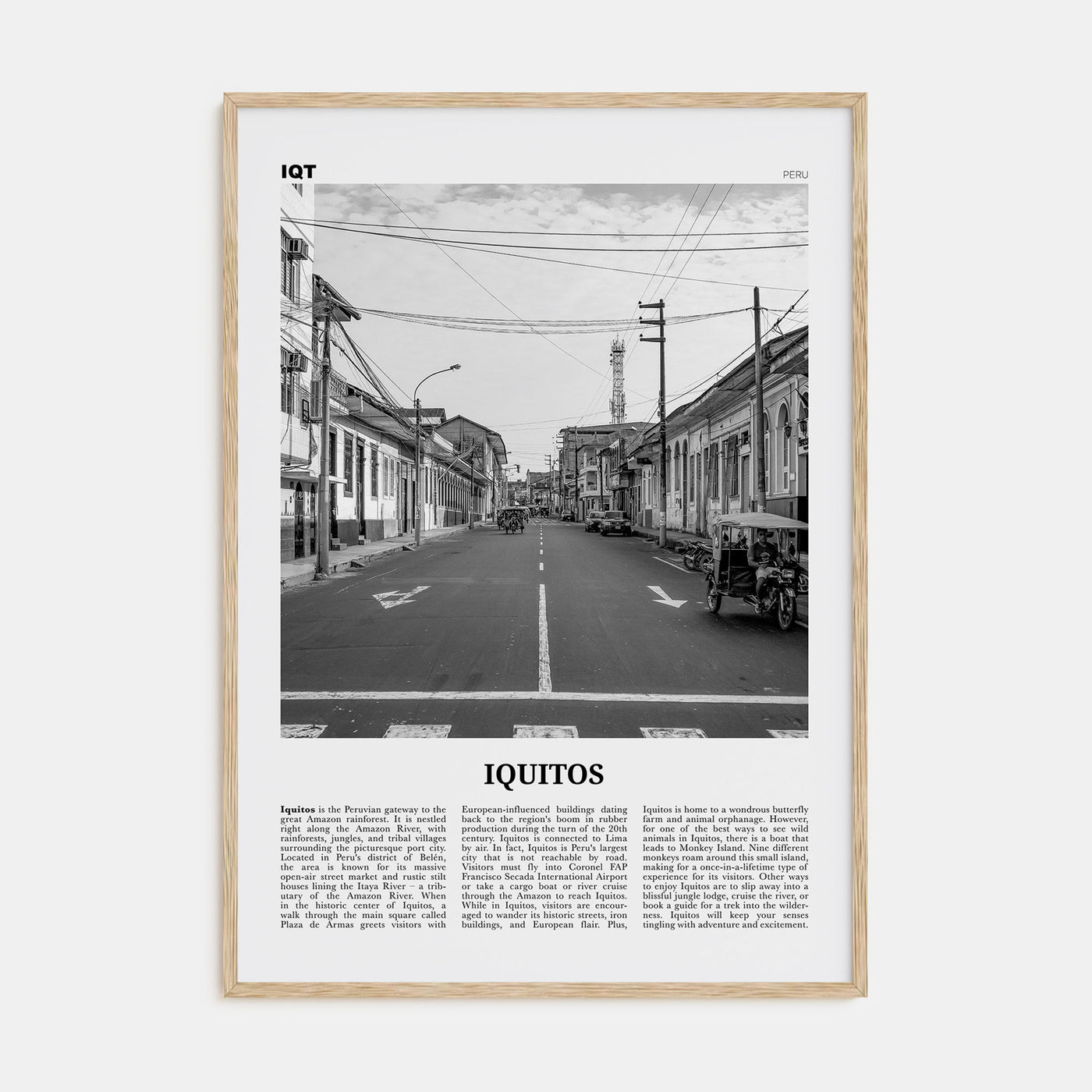 Iquitos Travel B&W Poster