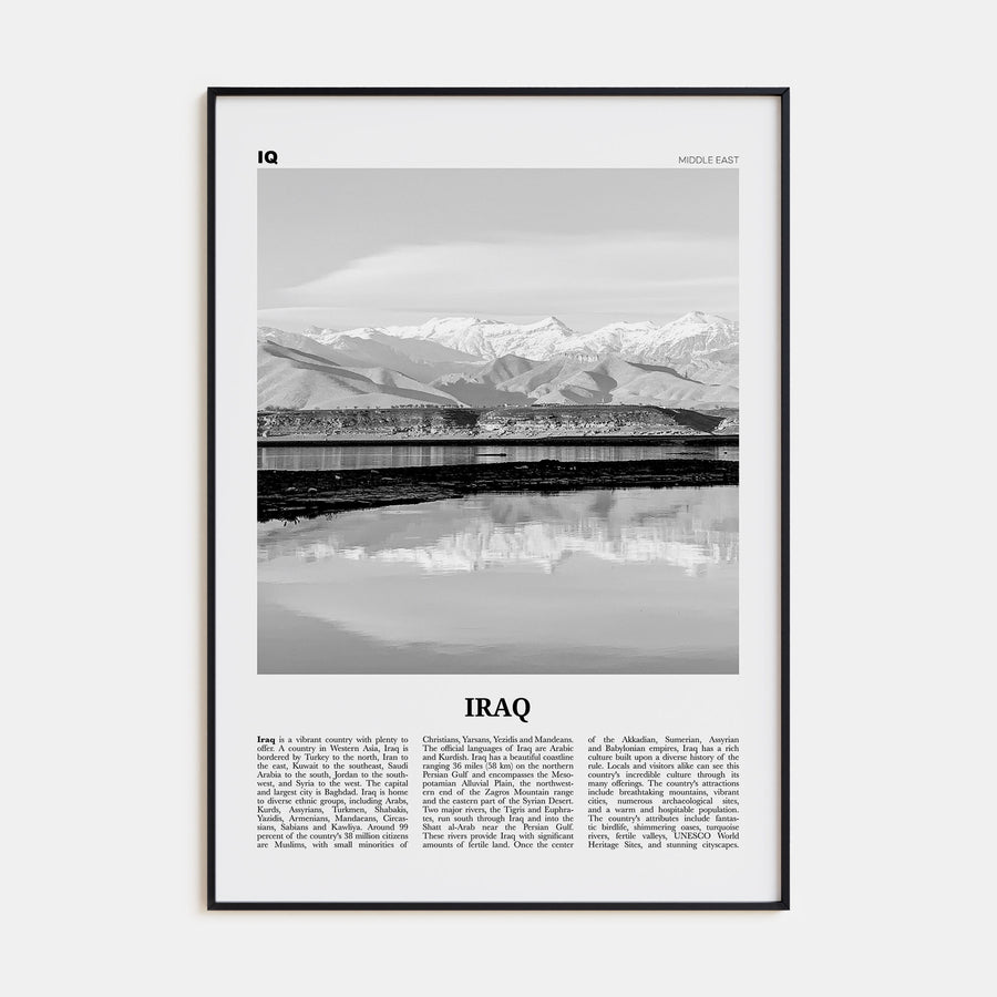 Iraq Travel B&W Poster
