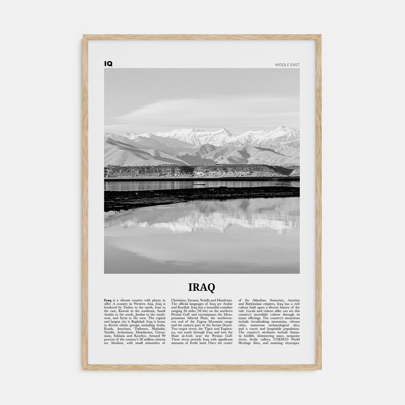 Iraq Travel B&W Poster