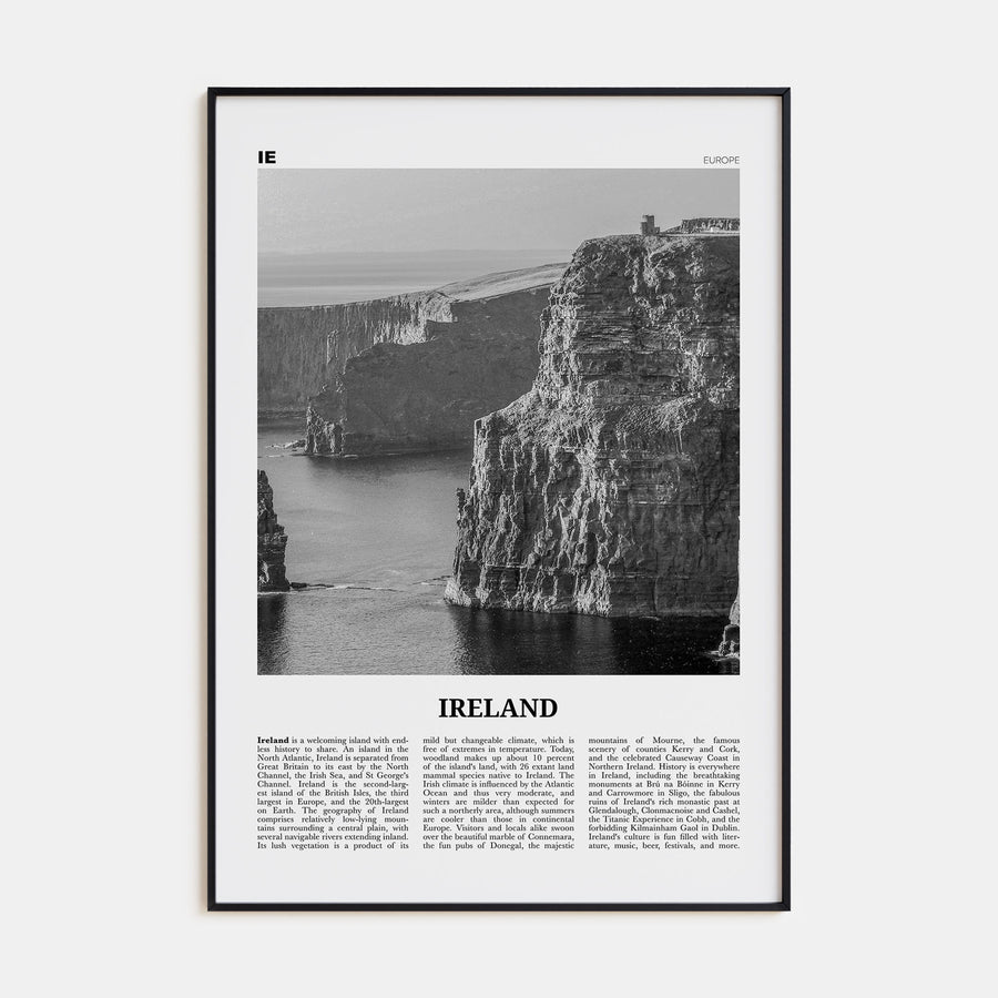 Ireland Travel B&W No 1 Poster