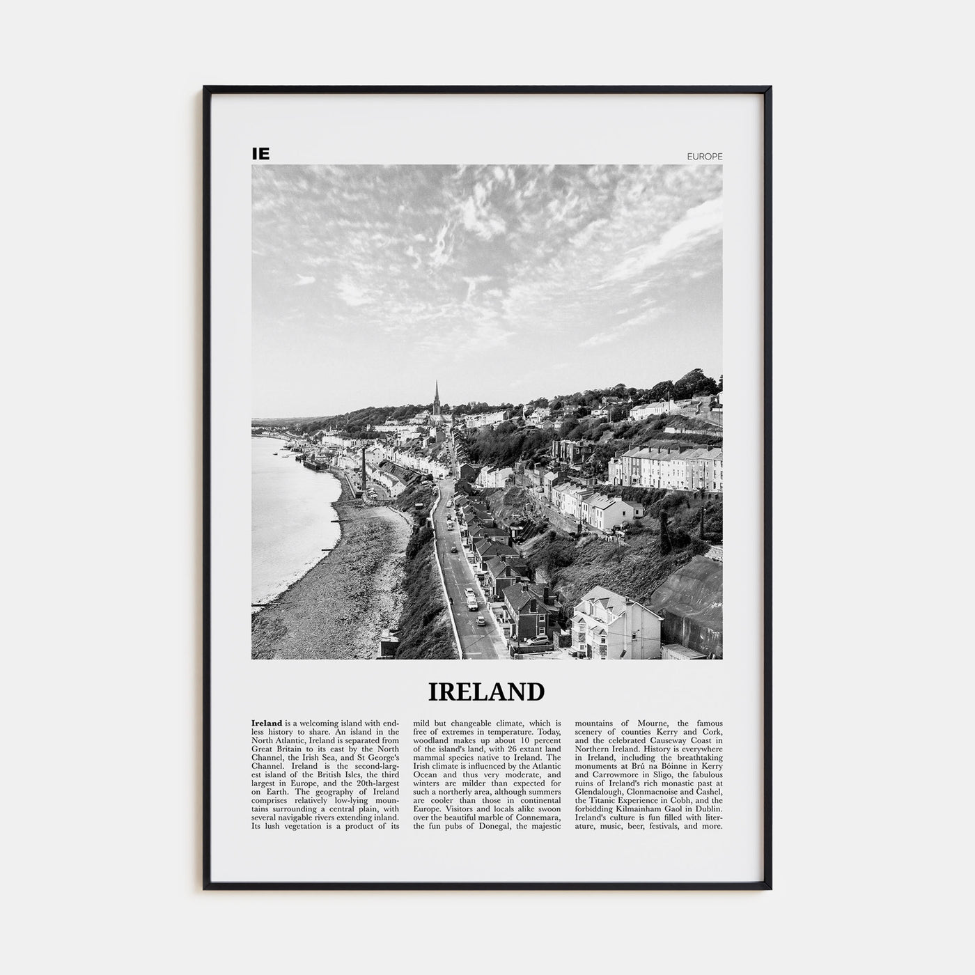 Ireland Travel B&W No 2 Poster