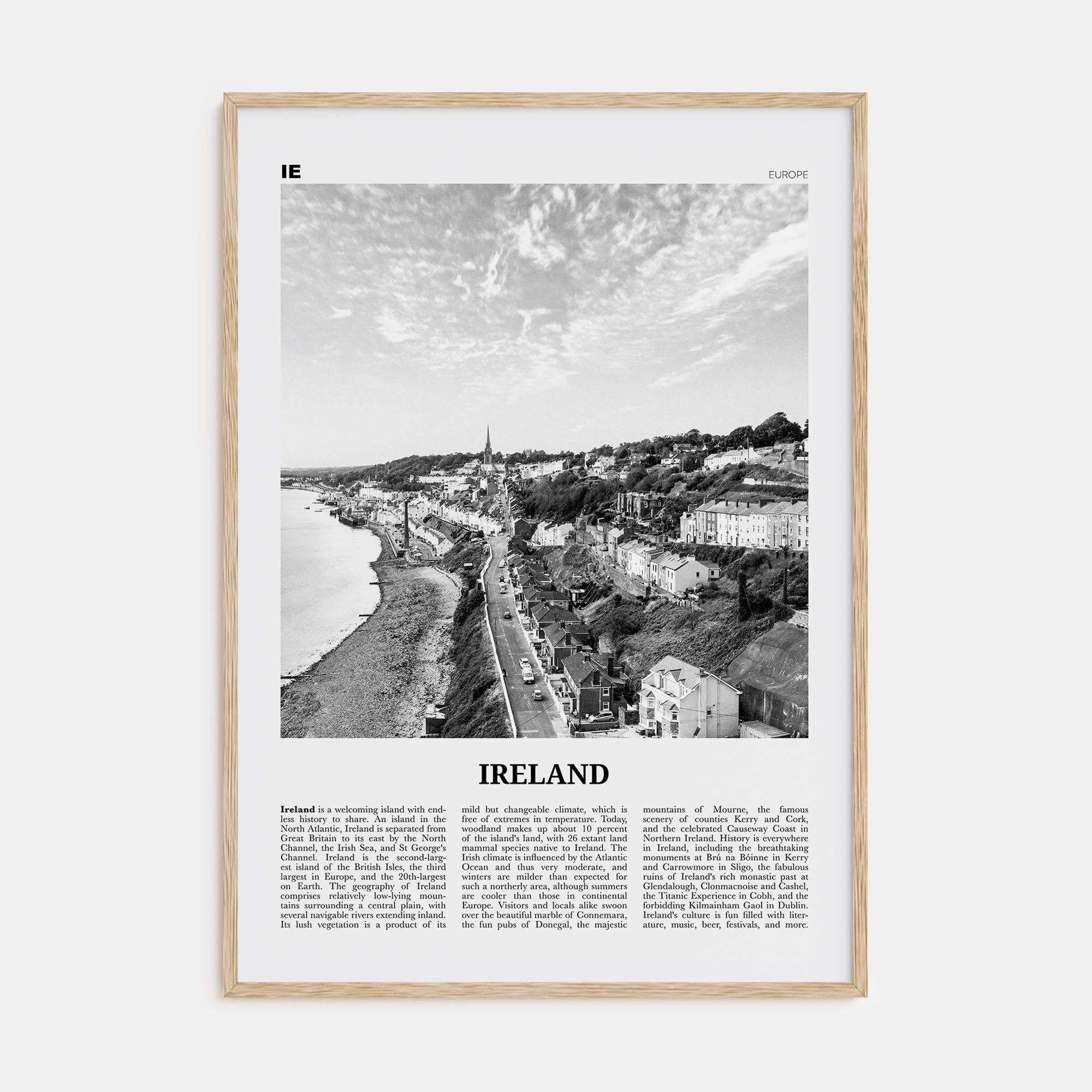 Ireland Travel B&W No 2 Poster
