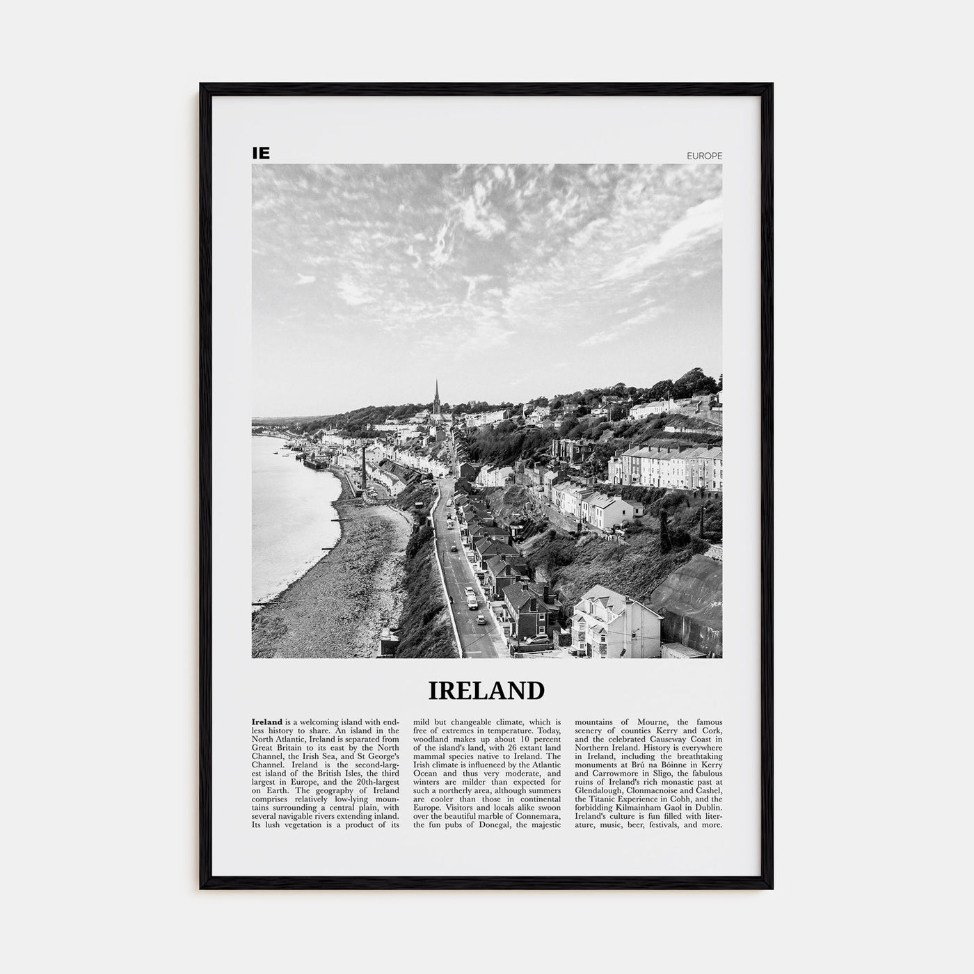 Ireland Travel B&W No 2 Poster