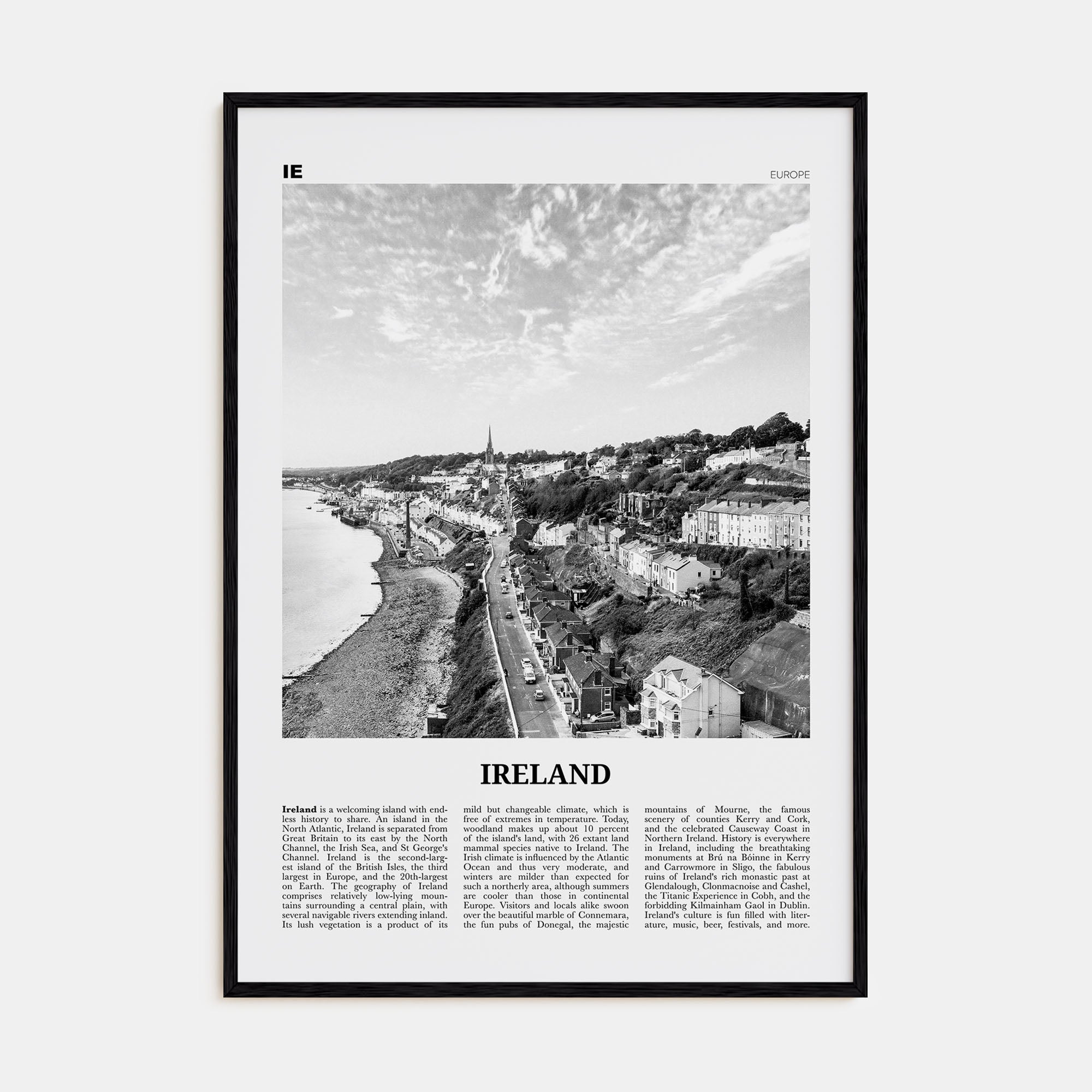 Ireland Travel B&W No 2 Poster