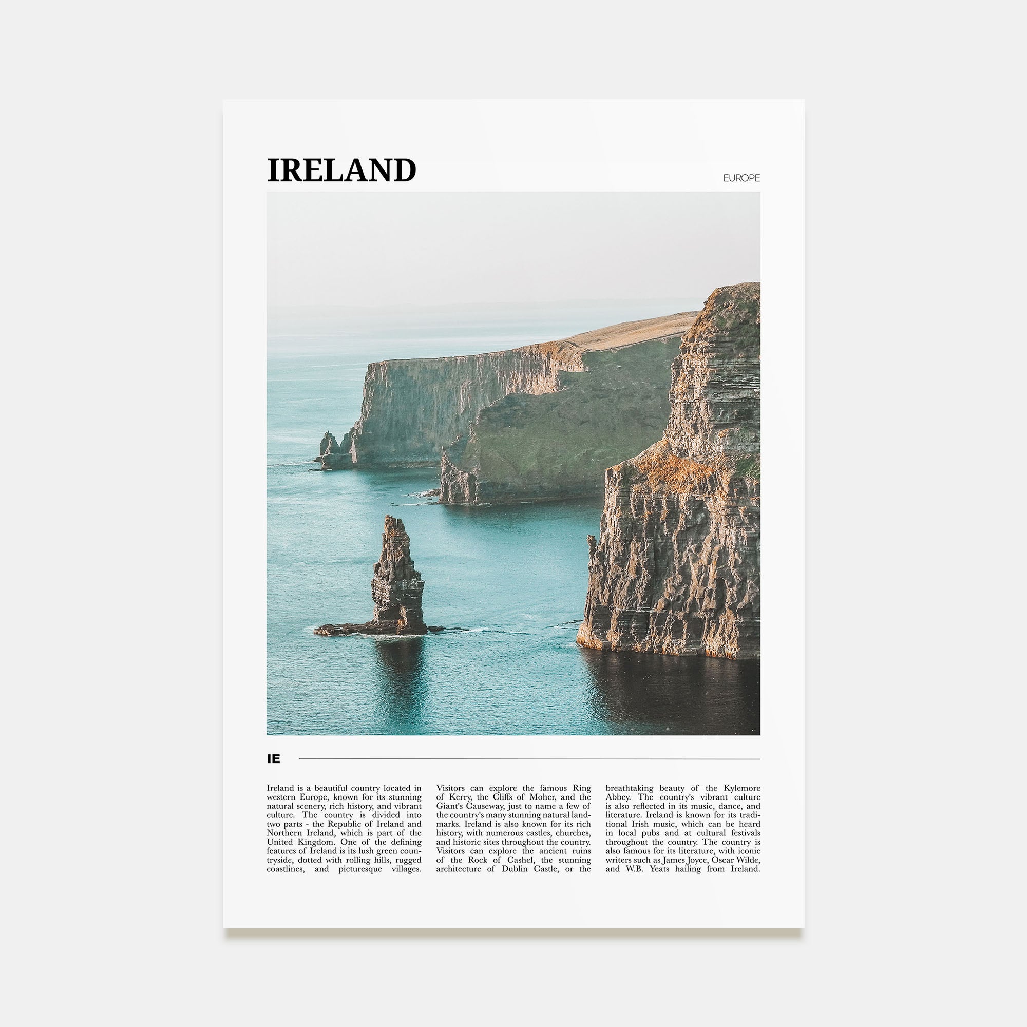 Ireland Travel Color Poster