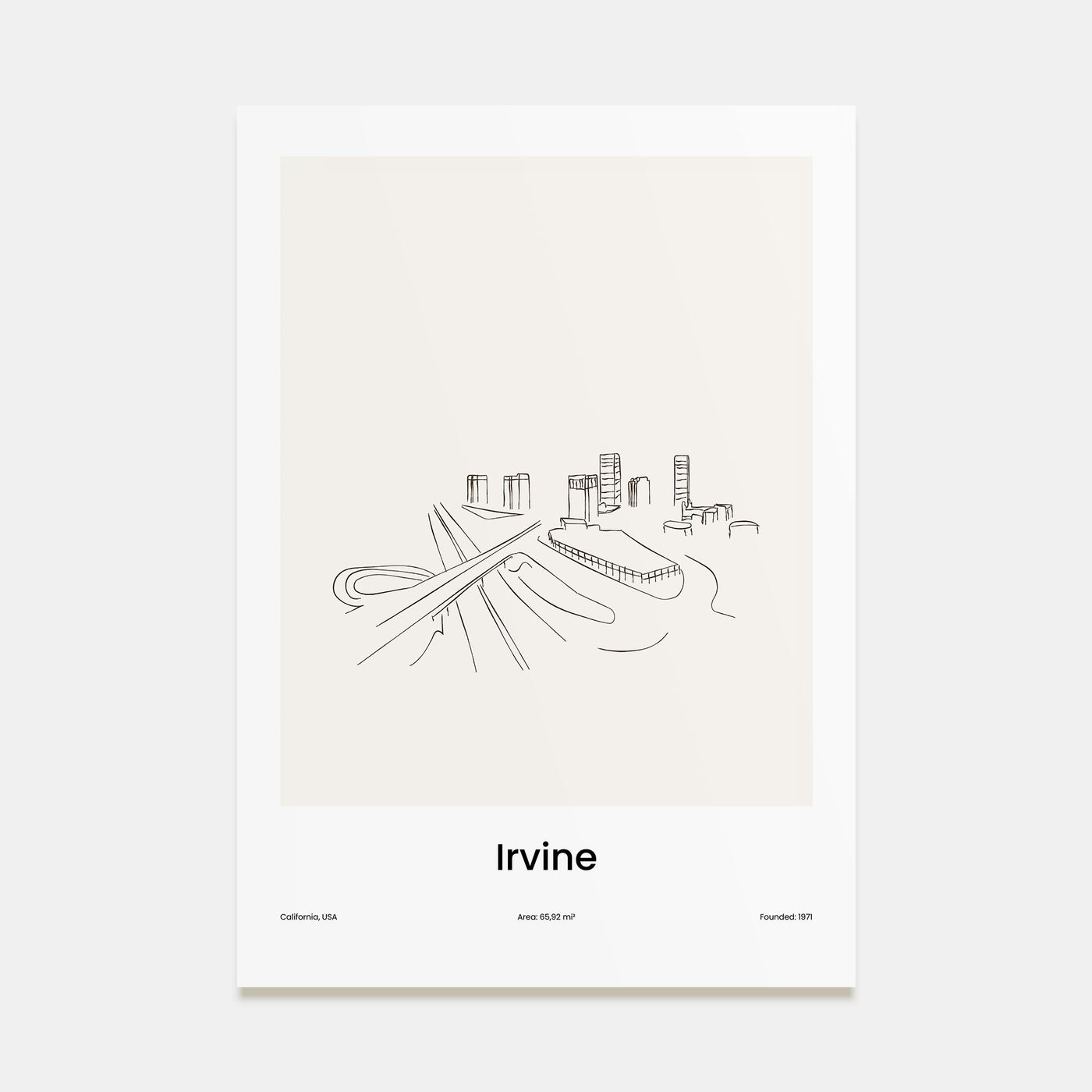 Irvine Drawn Poster