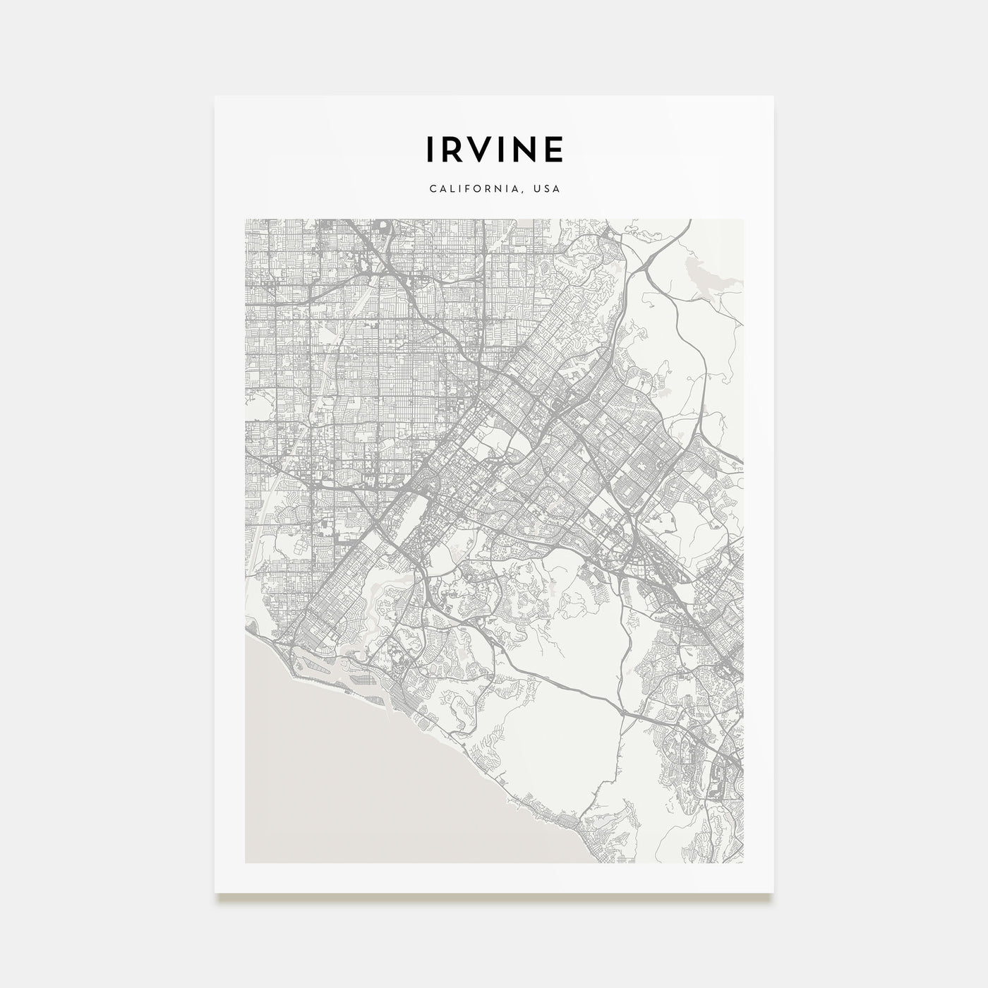 Irvine Map Portrait Poster