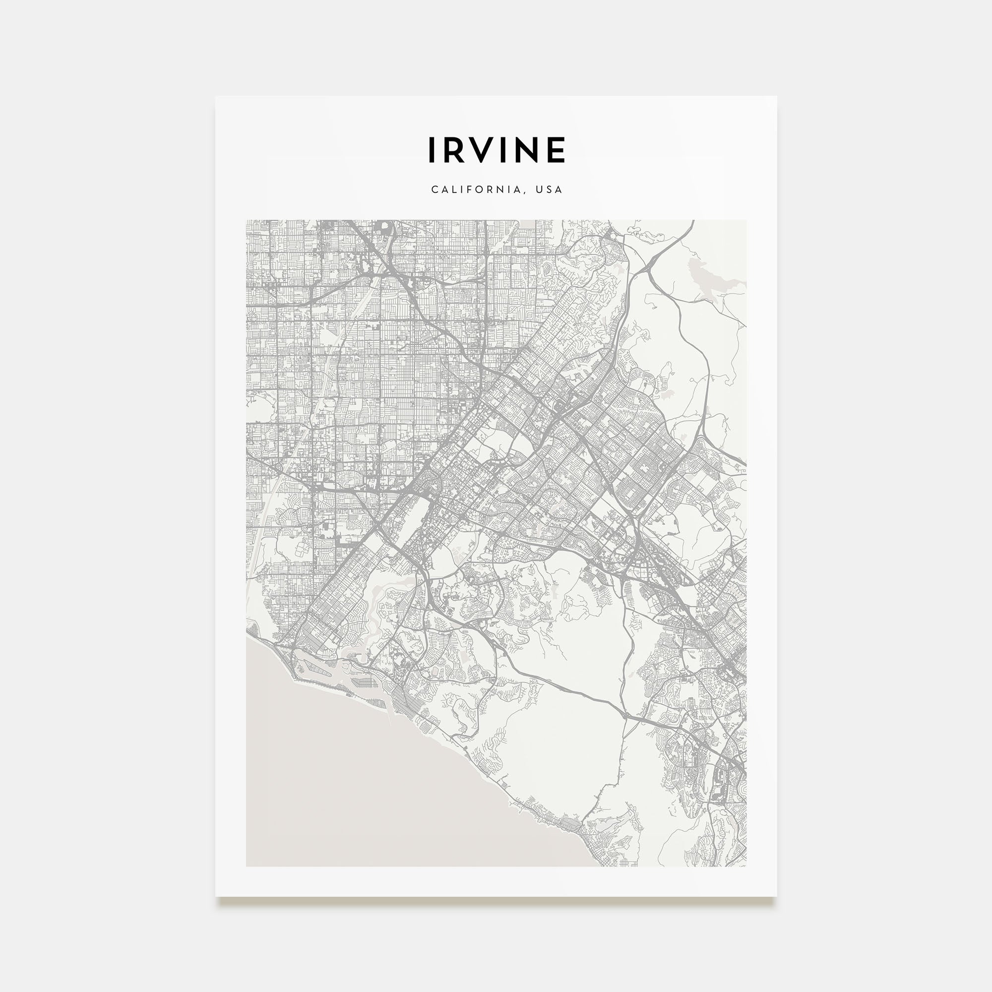 Irvine Map Portrait Poster