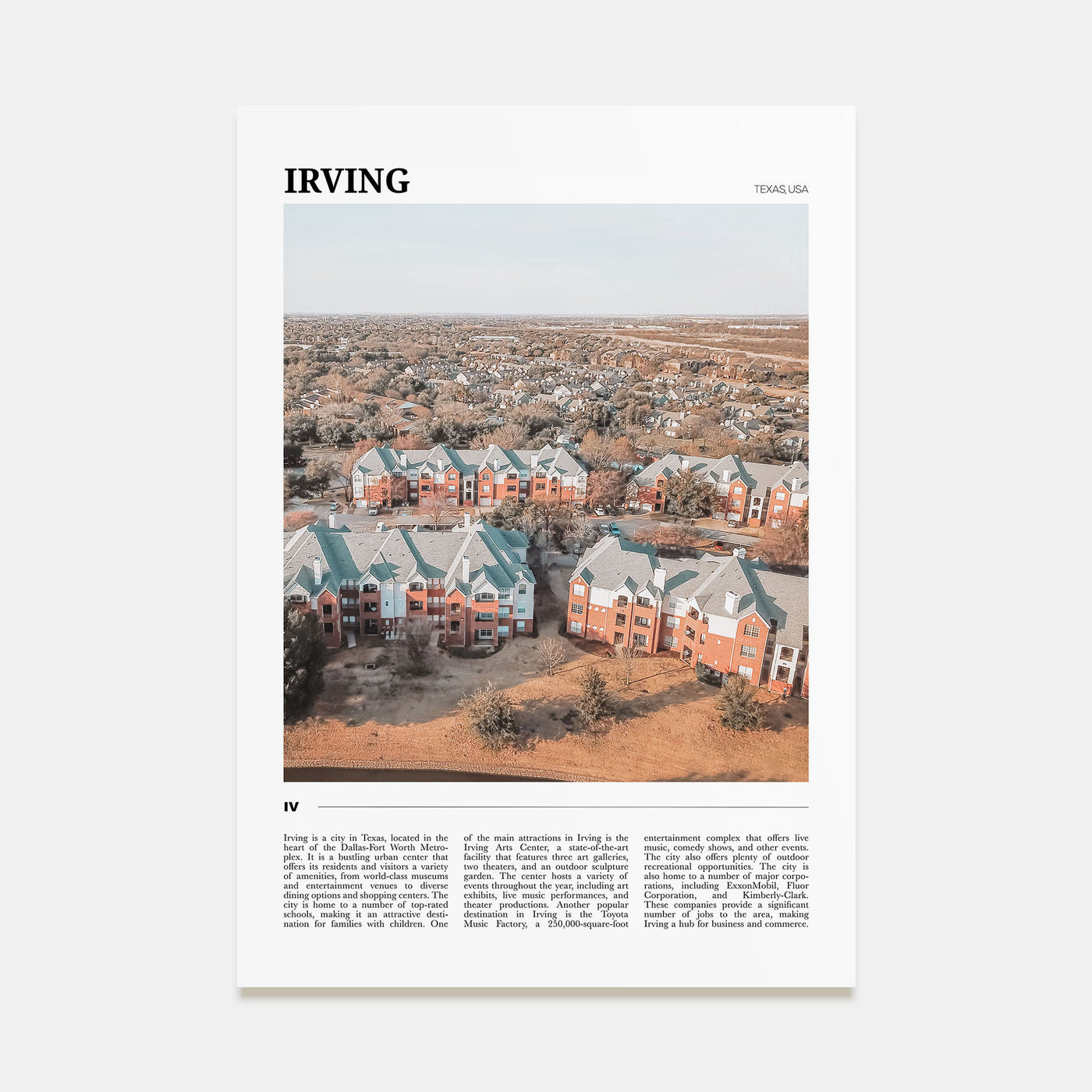 Irving Travel Color Poster