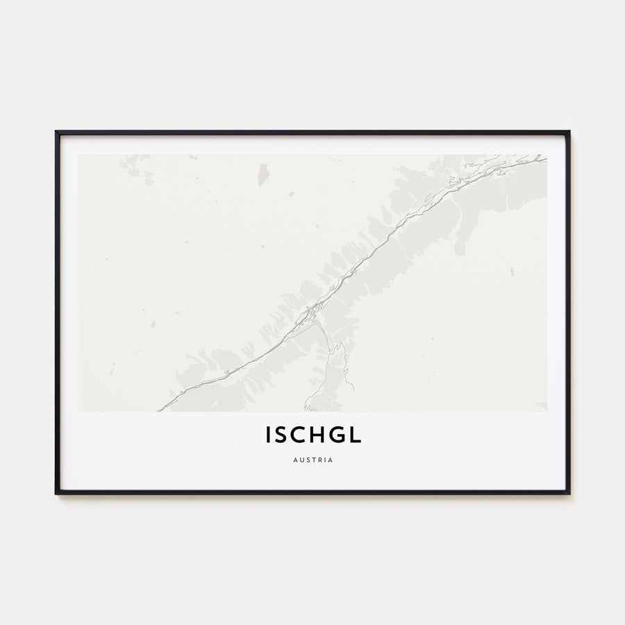 Ischgl Map Landscape Poster