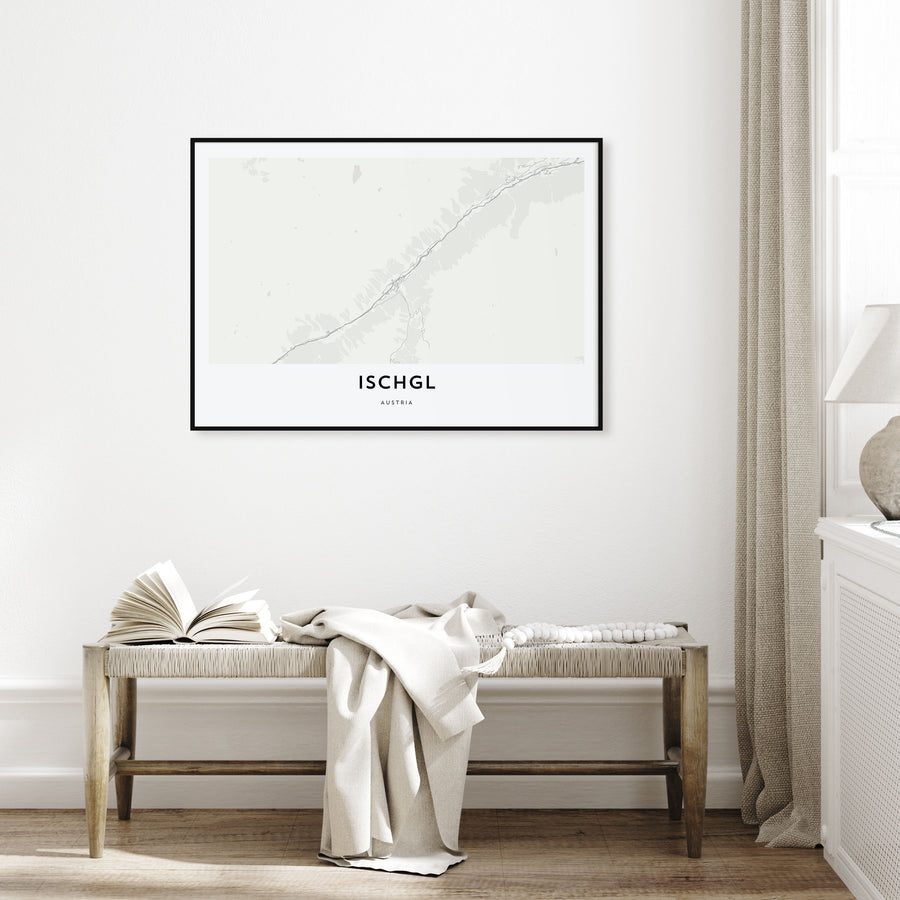 Ischgl Map Landscape Poster