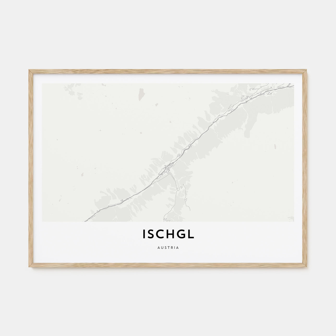 Ischgl Map Landscape Poster