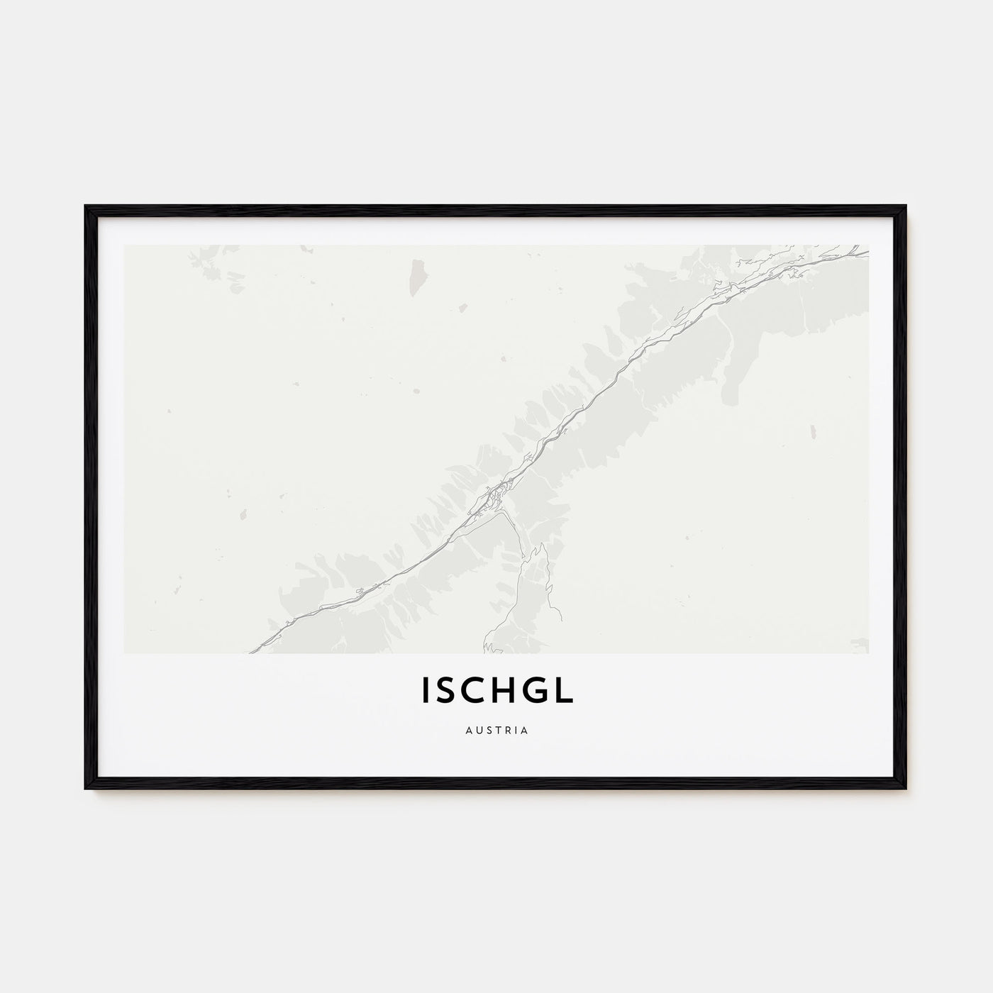 Ischgl Map Landscape Poster