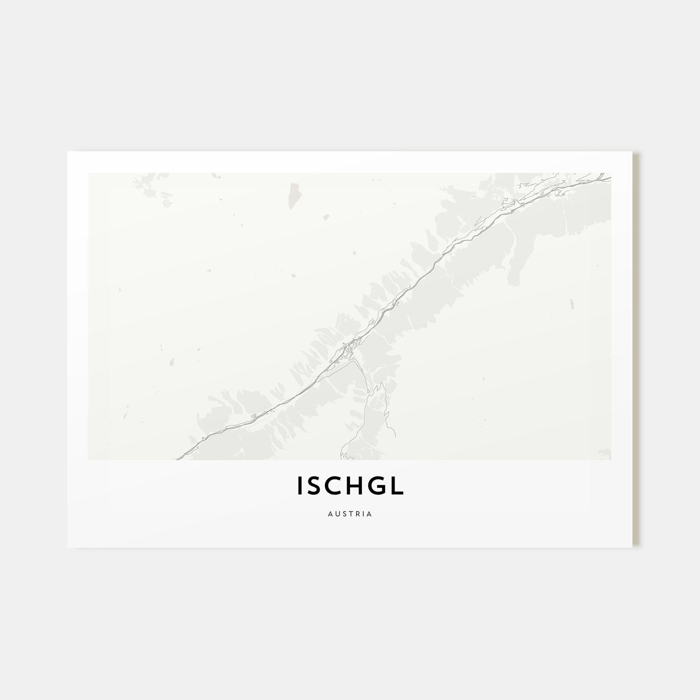 Ischgl Map Landscape Poster