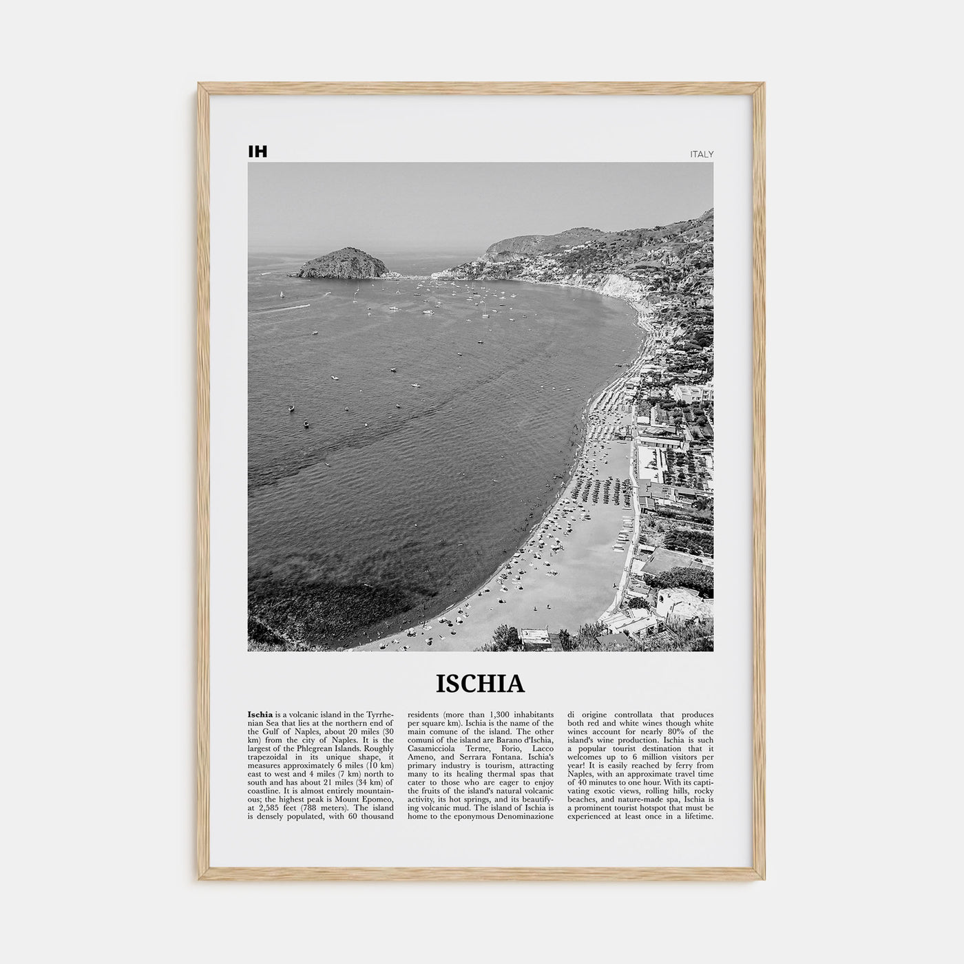 Ischia Travel B&W Poster