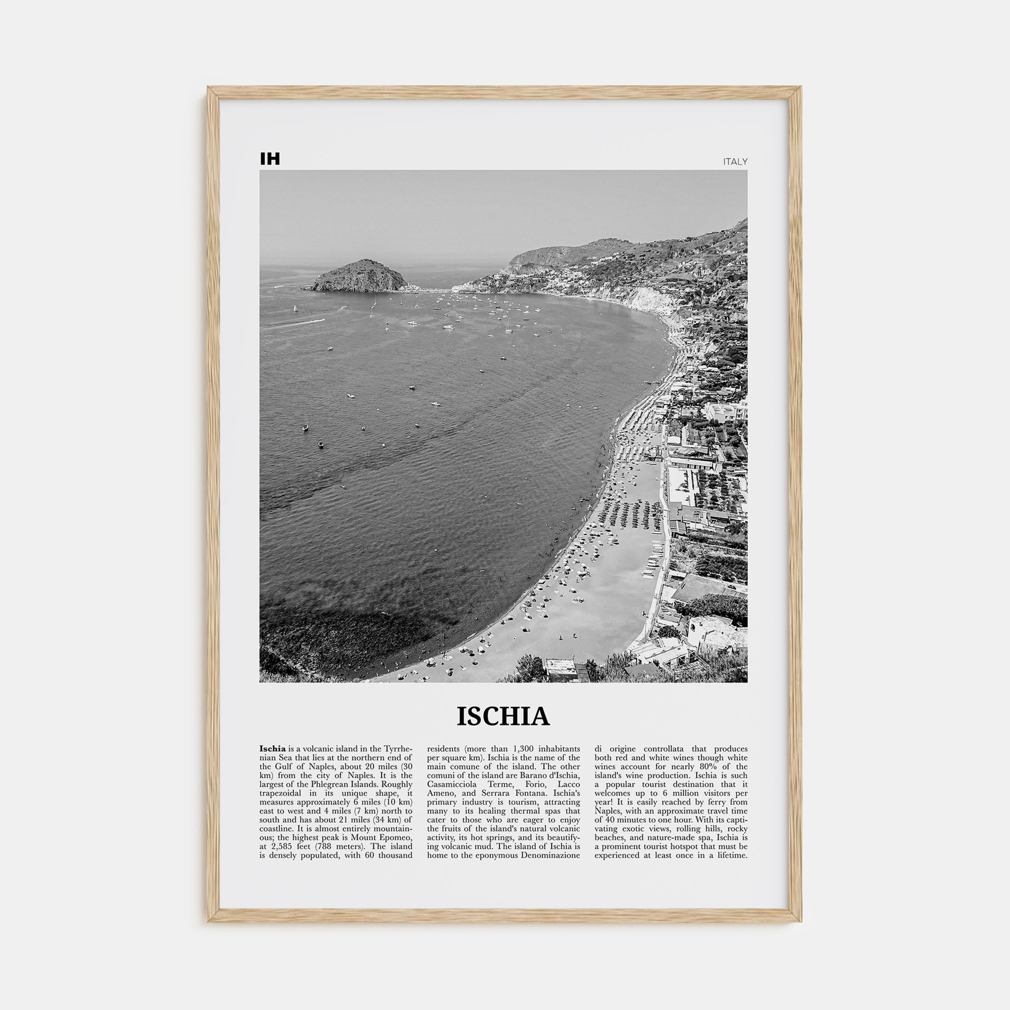 Ischia Travel B&W Poster