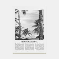 Isla de Margarita Travel B&W Poster
