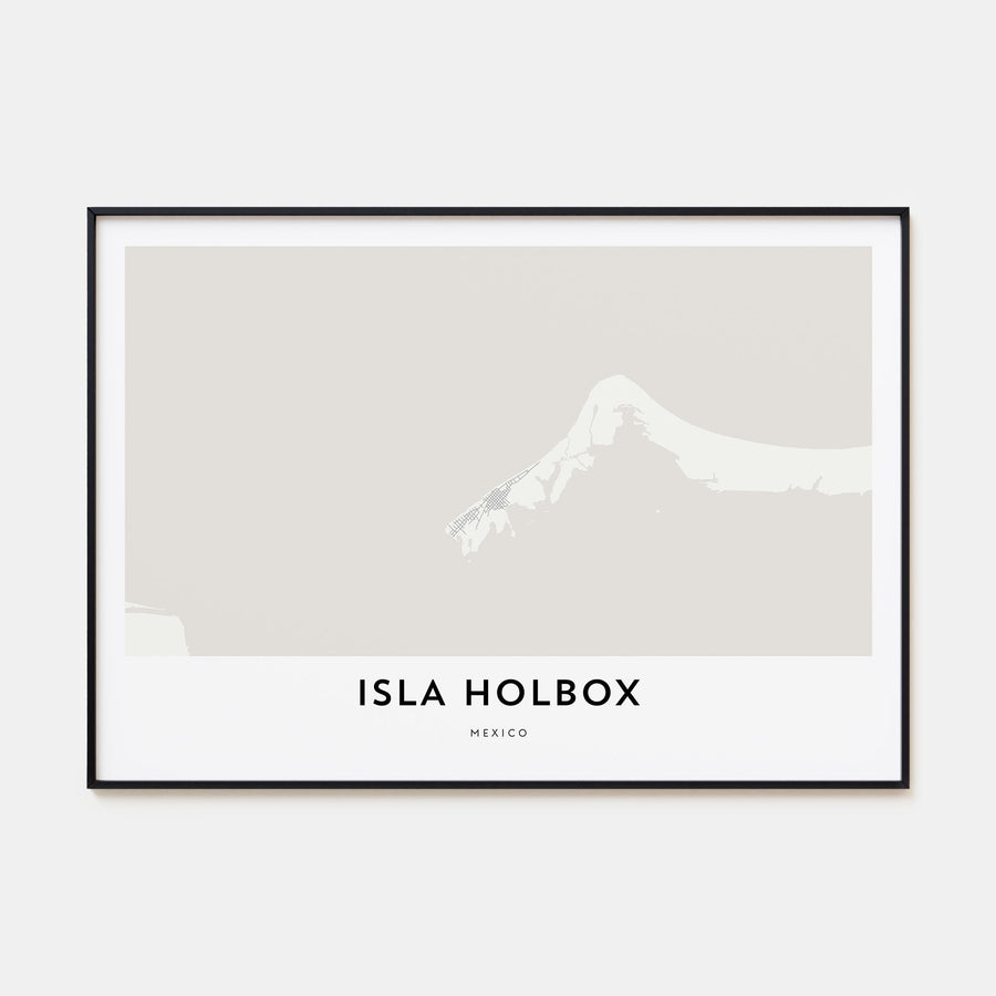Isla Holbox Map Landscape Poster