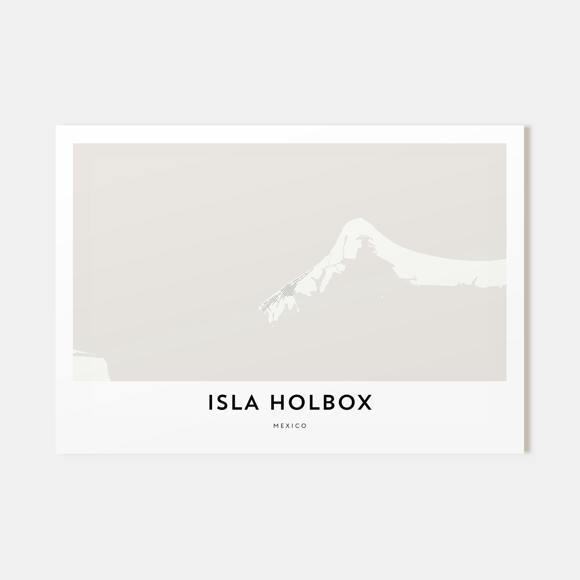 Isla Holbox Map Landscape Poster
