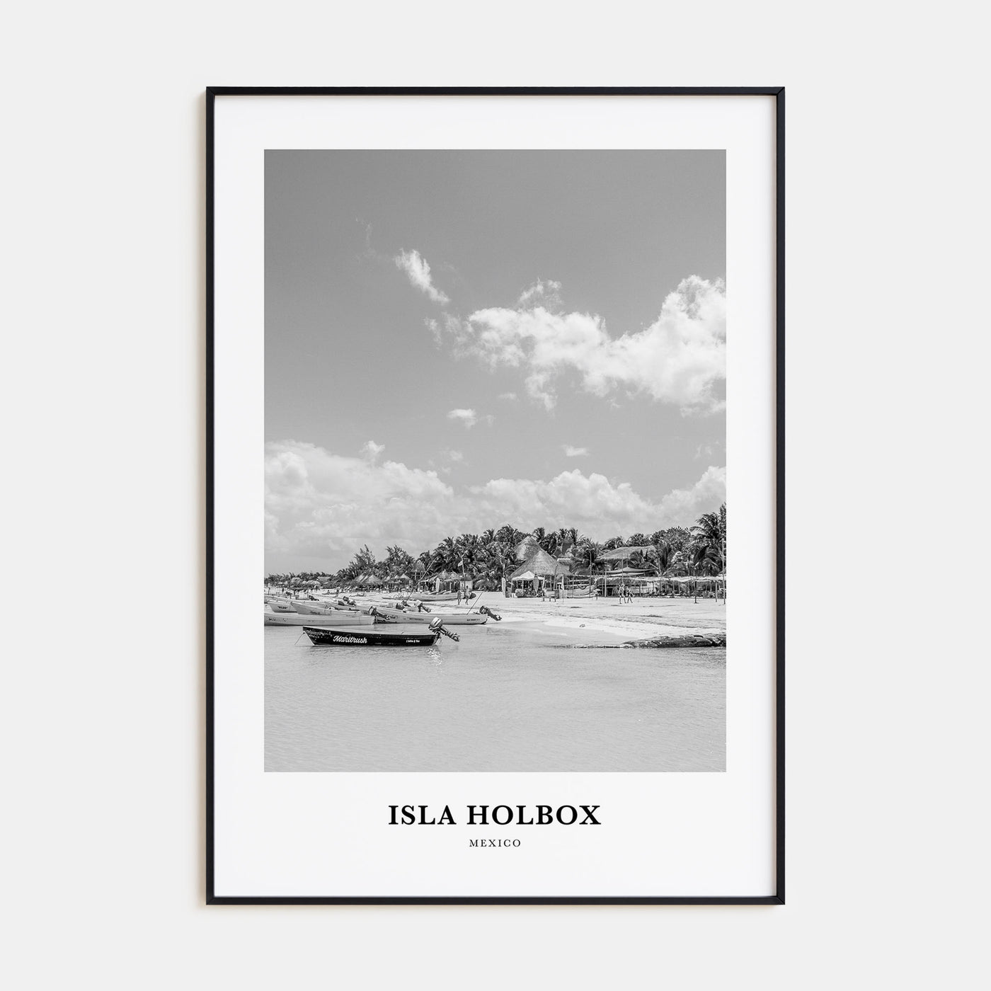 Isla Holbox Portrait B&W Poster