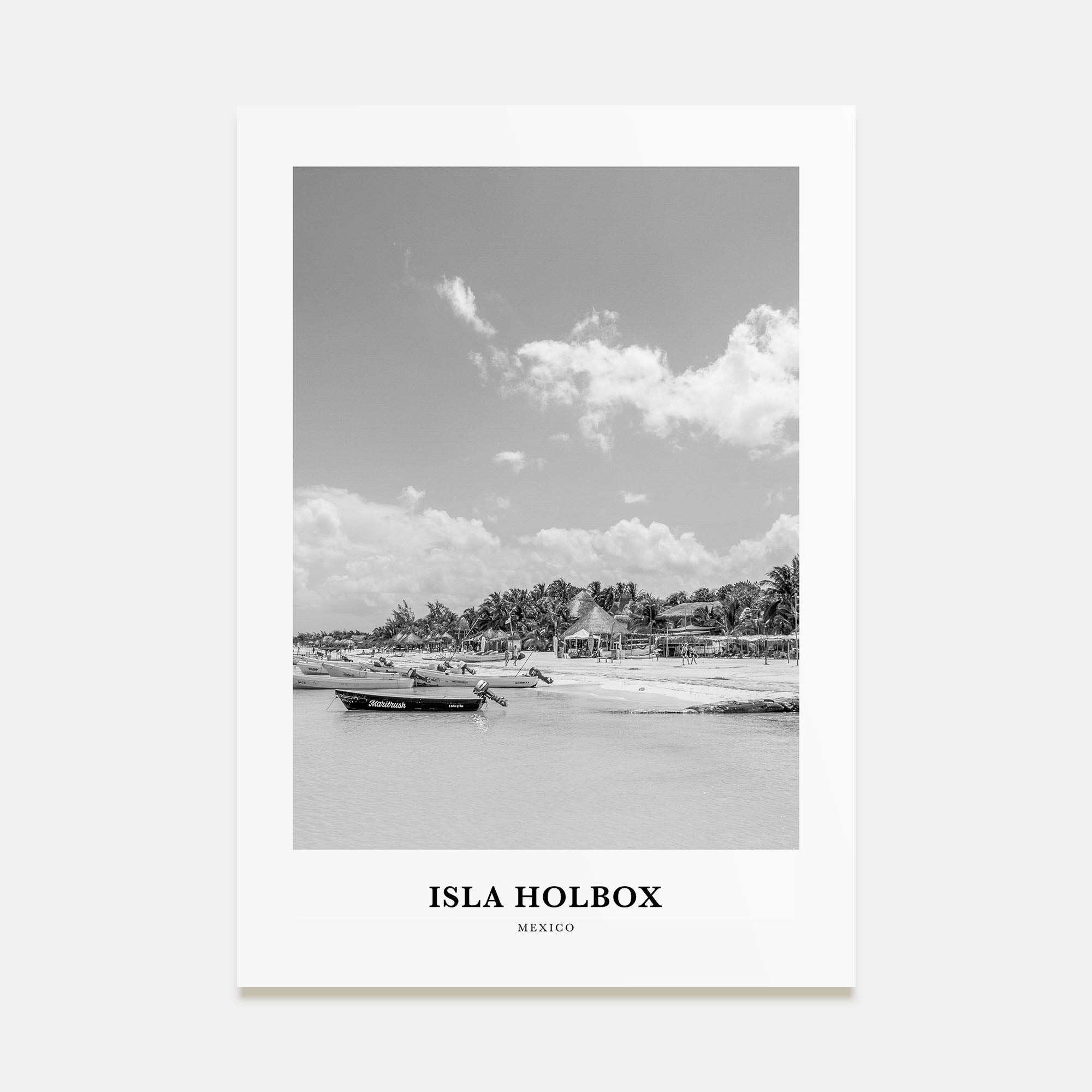 Isla Holbox Portrait B&W Poster