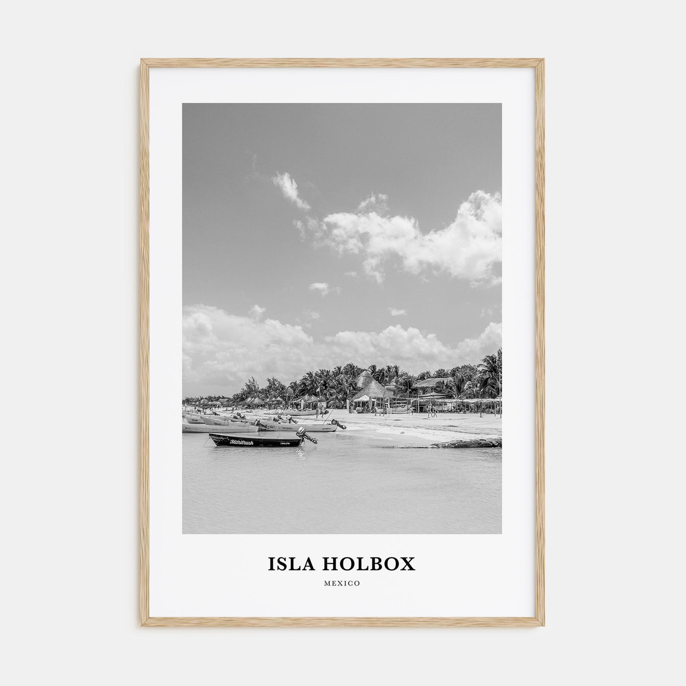 Isla Holbox Portrait B&W Poster