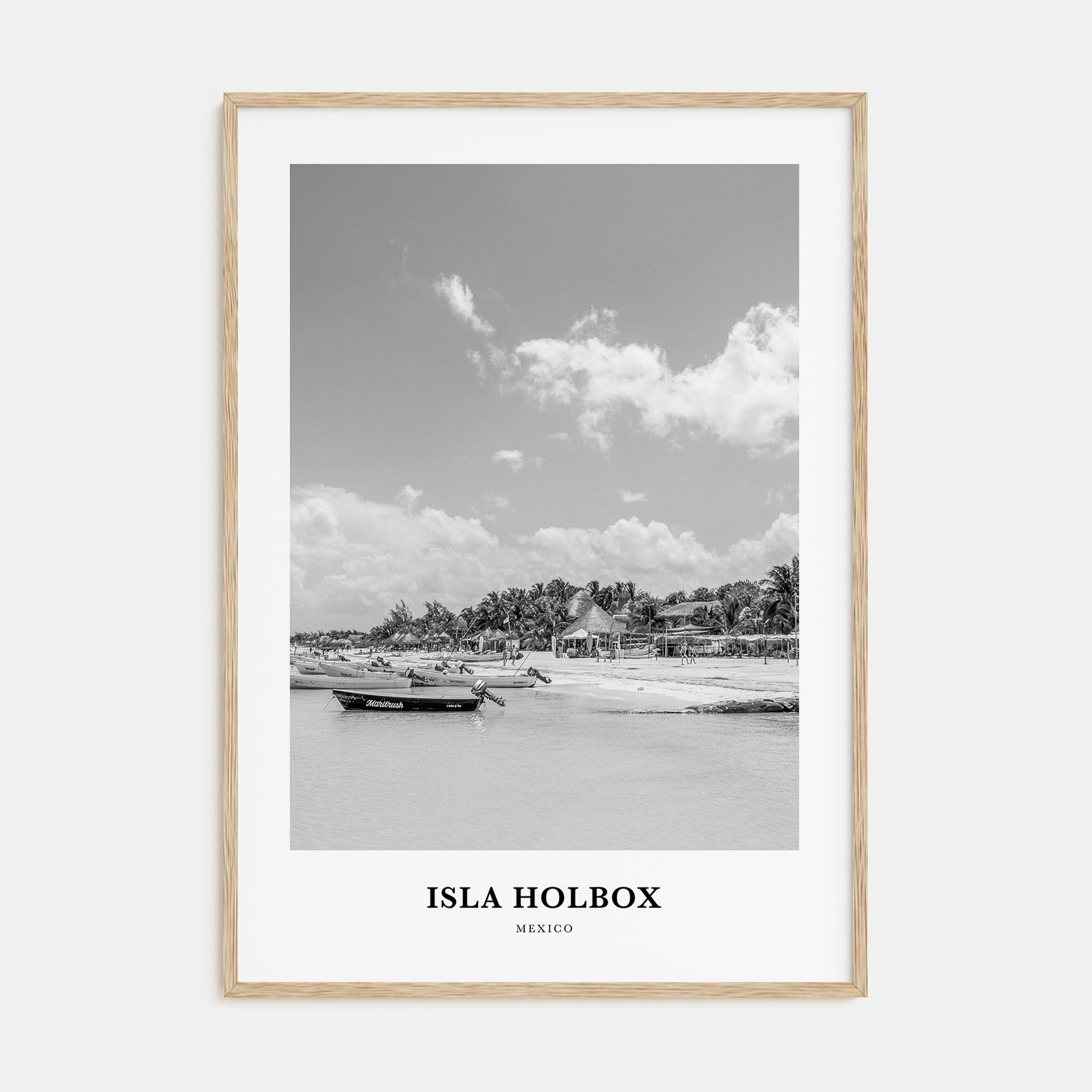 Isla Holbox Portrait B&W Poster