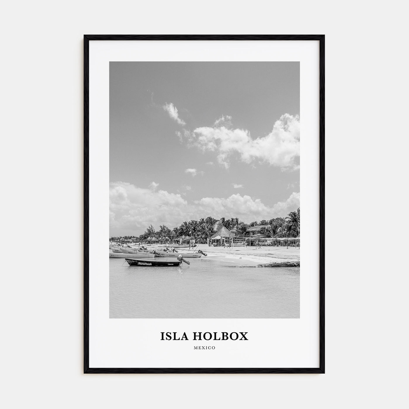 Isla Holbox Portrait B&W Poster