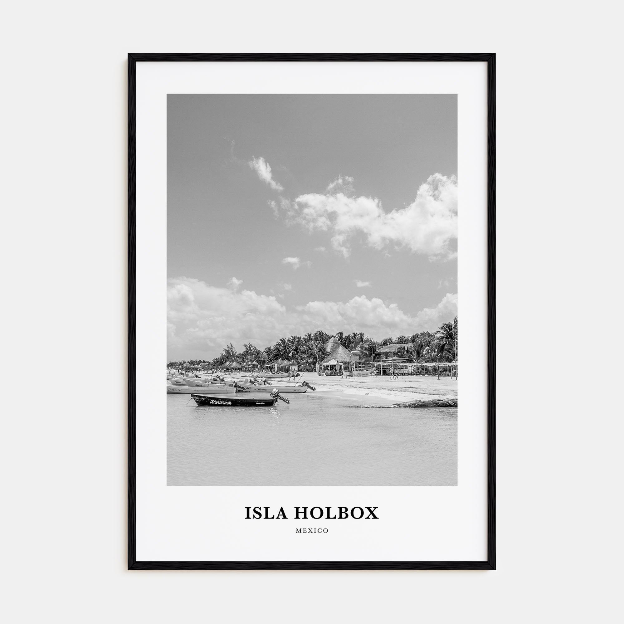 Isla Holbox Portrait B&W Poster