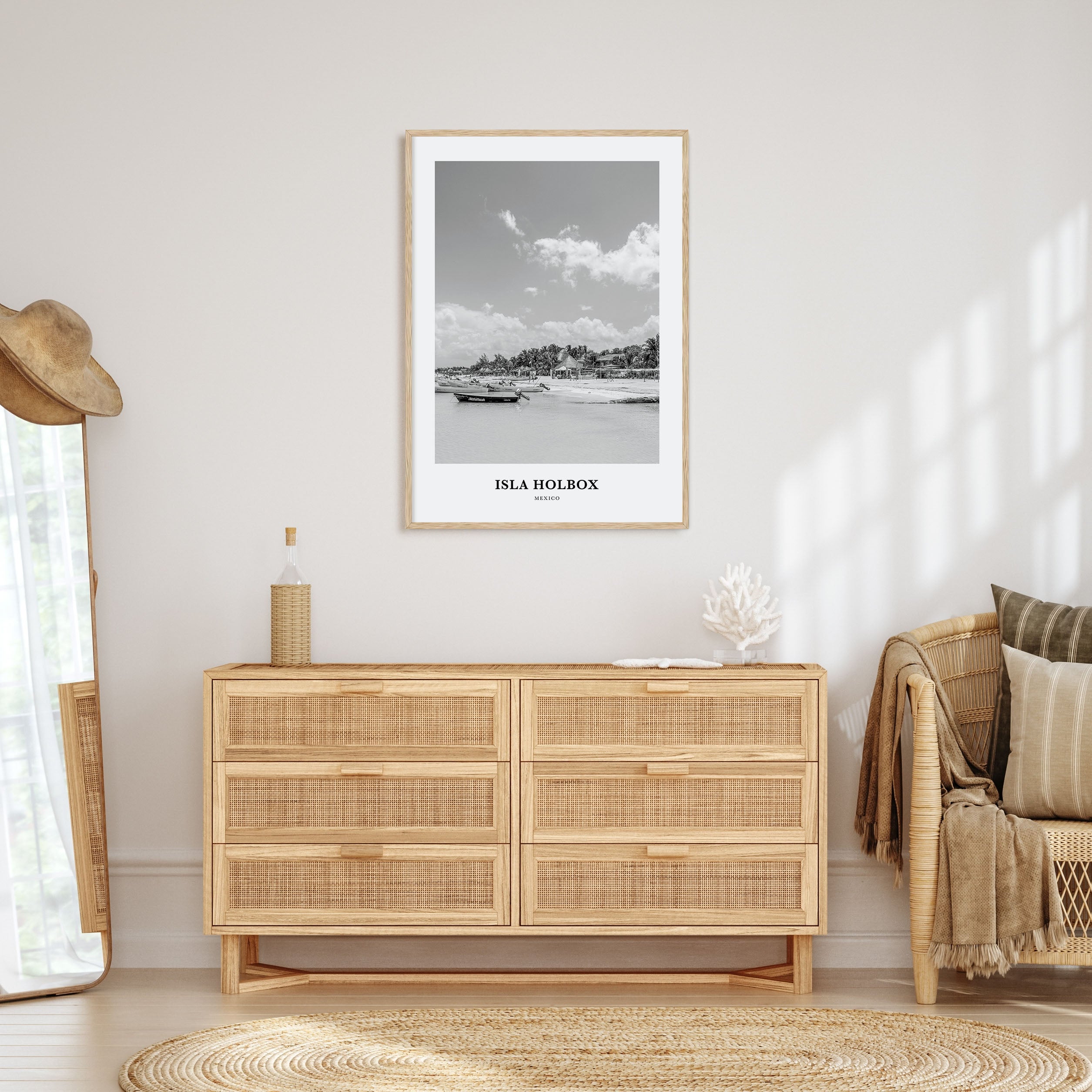 Isla Holbox Portrait B&W Poster