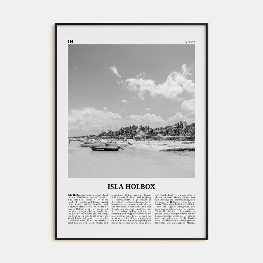 Isla Holbox Travel B&W Poster