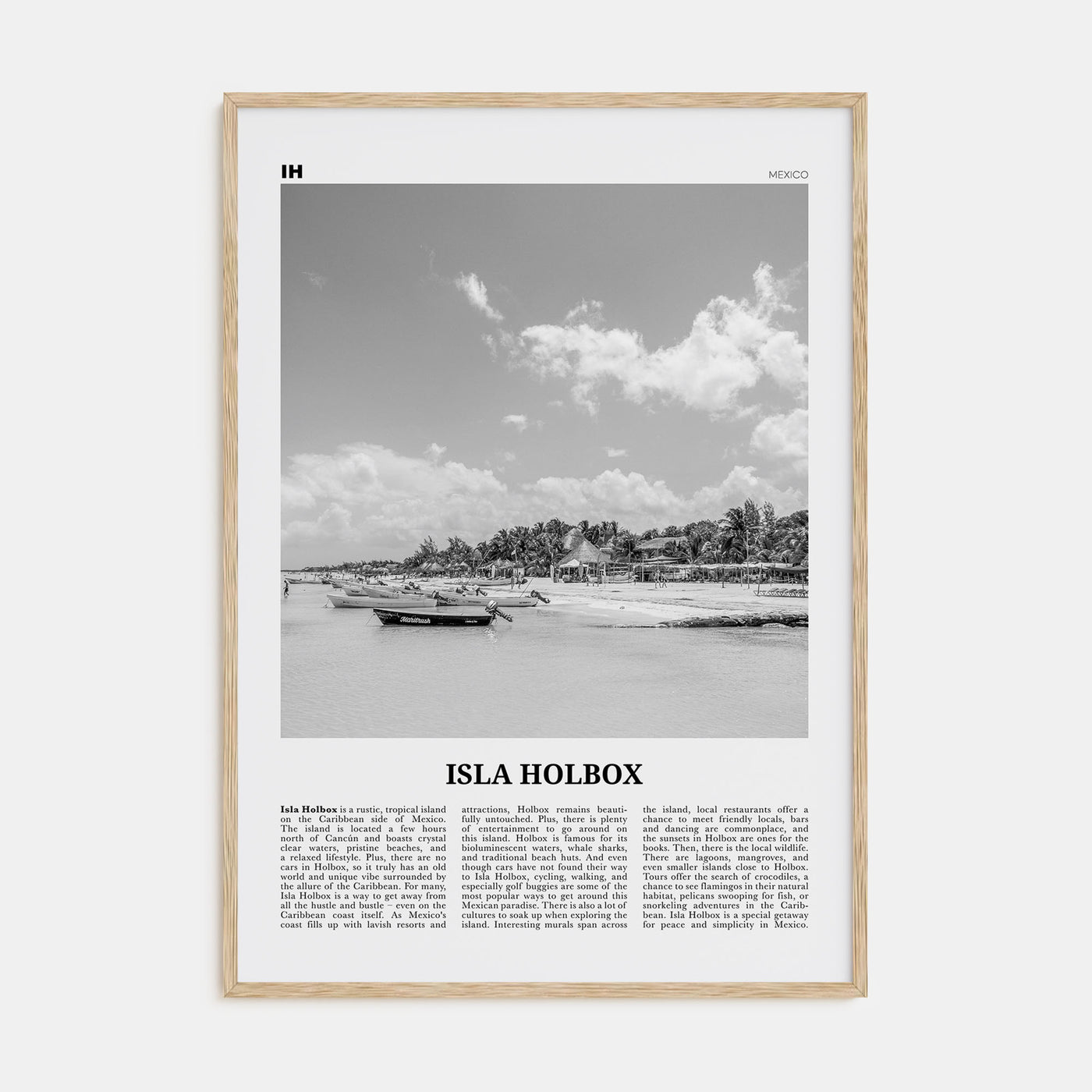 Isla Holbox Travel B&W Poster
