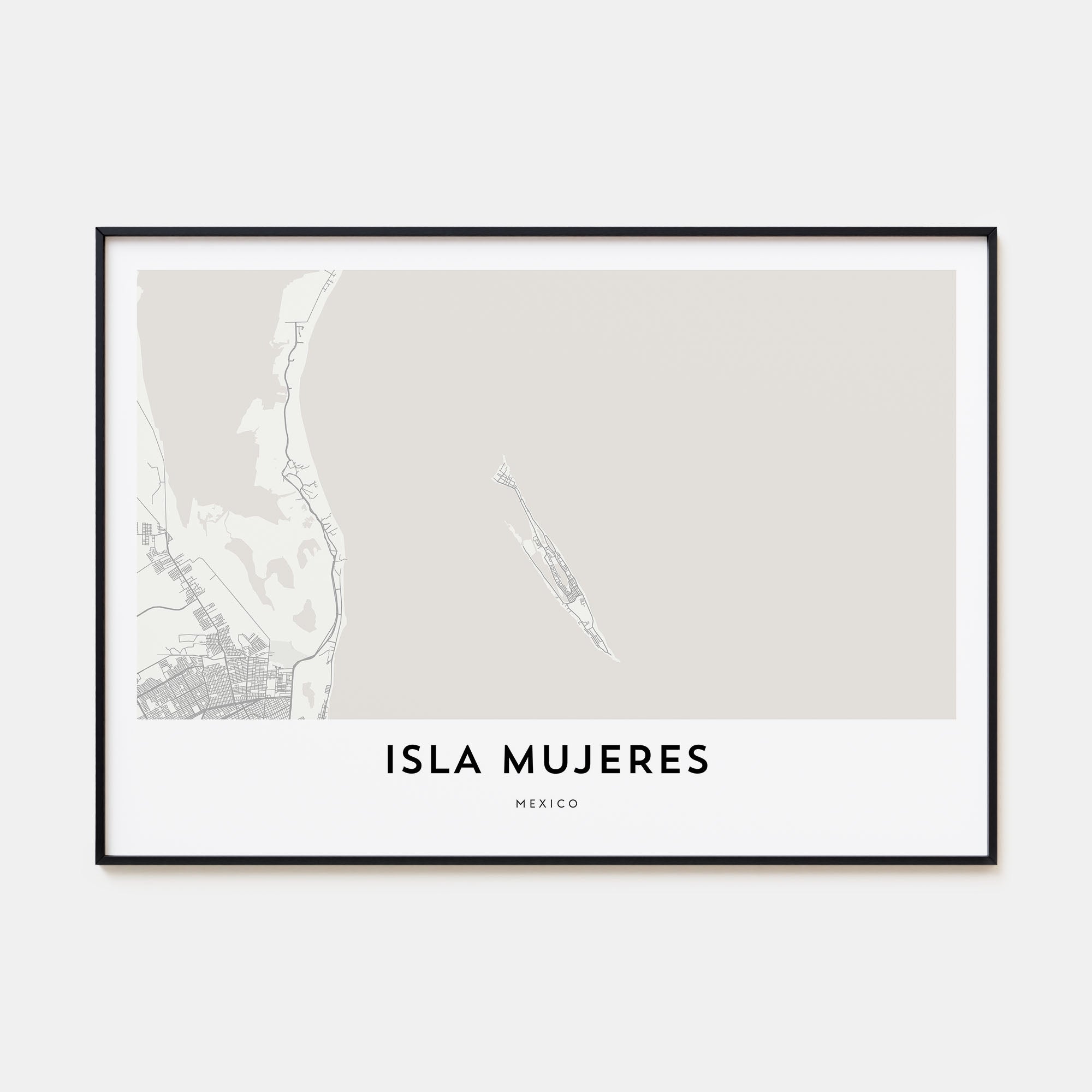 Isla Mujeres Map Landscape Poster