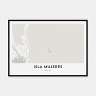 Isla Mujeres Map Landscape Poster