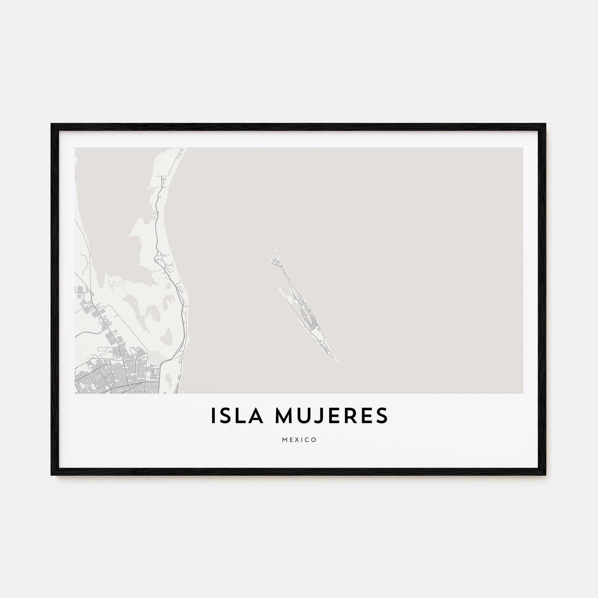 Isla Mujeres Map Landscape Poster