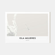 Isla Mujeres Map Landscape Poster