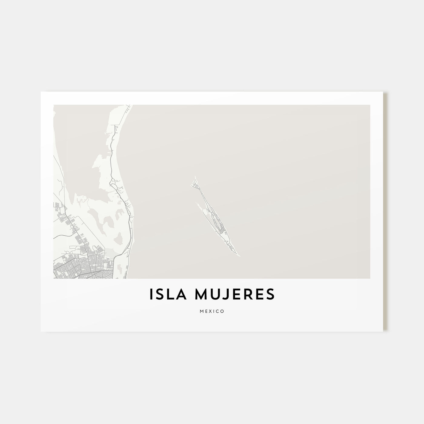 Isla Mujeres Map Landscape Poster