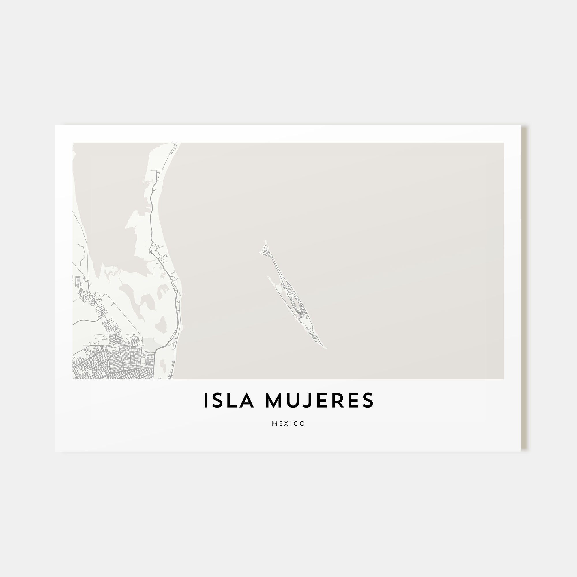 Isla Mujeres Map Landscape Poster