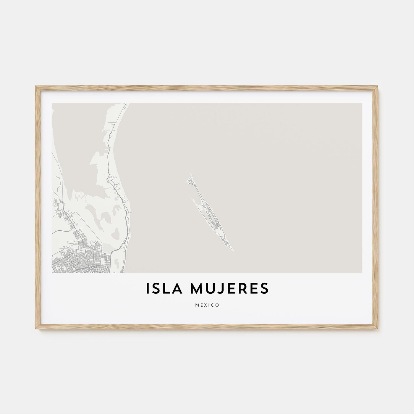Isla Mujeres Map Landscape Poster