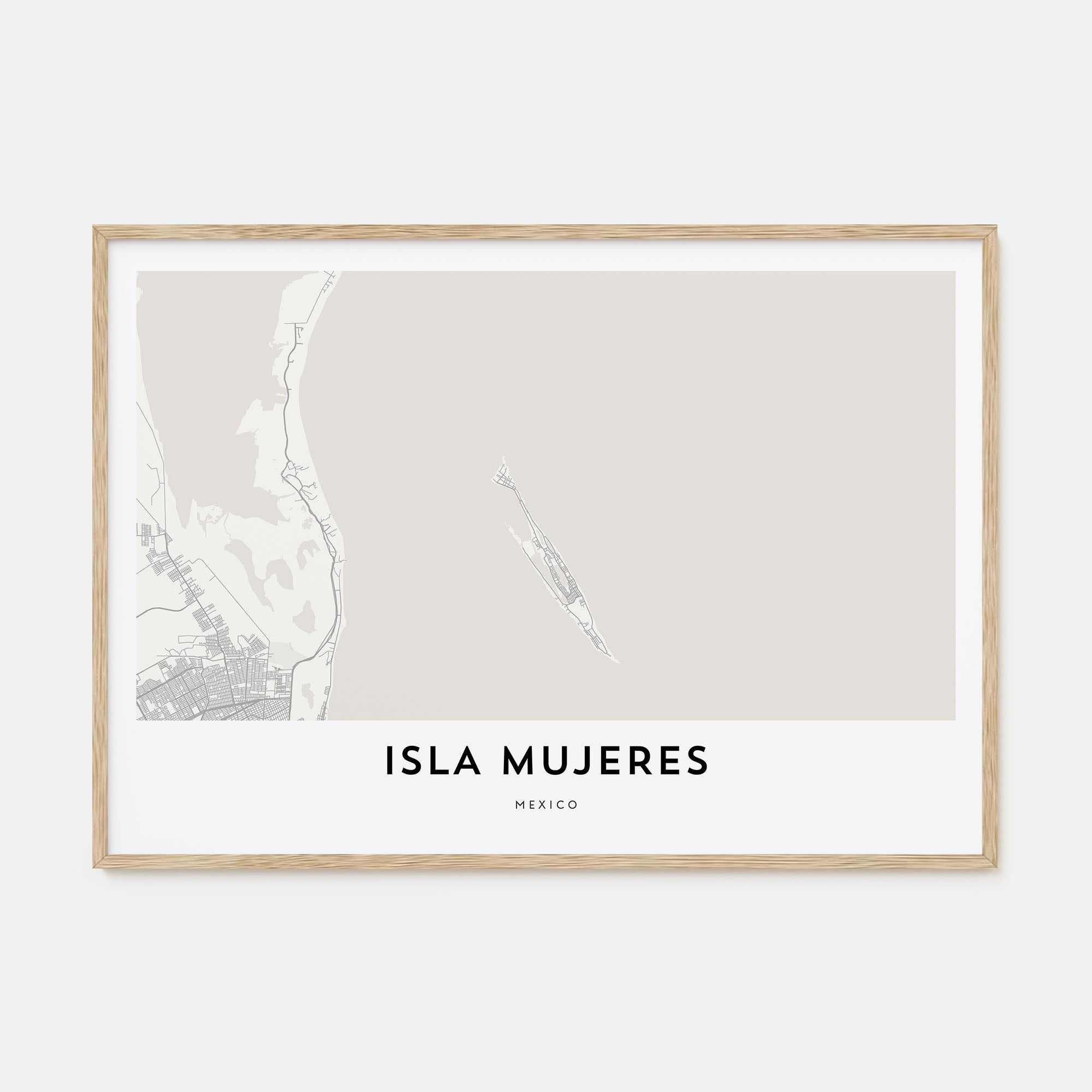 Isla Mujeres Map Landscape Poster